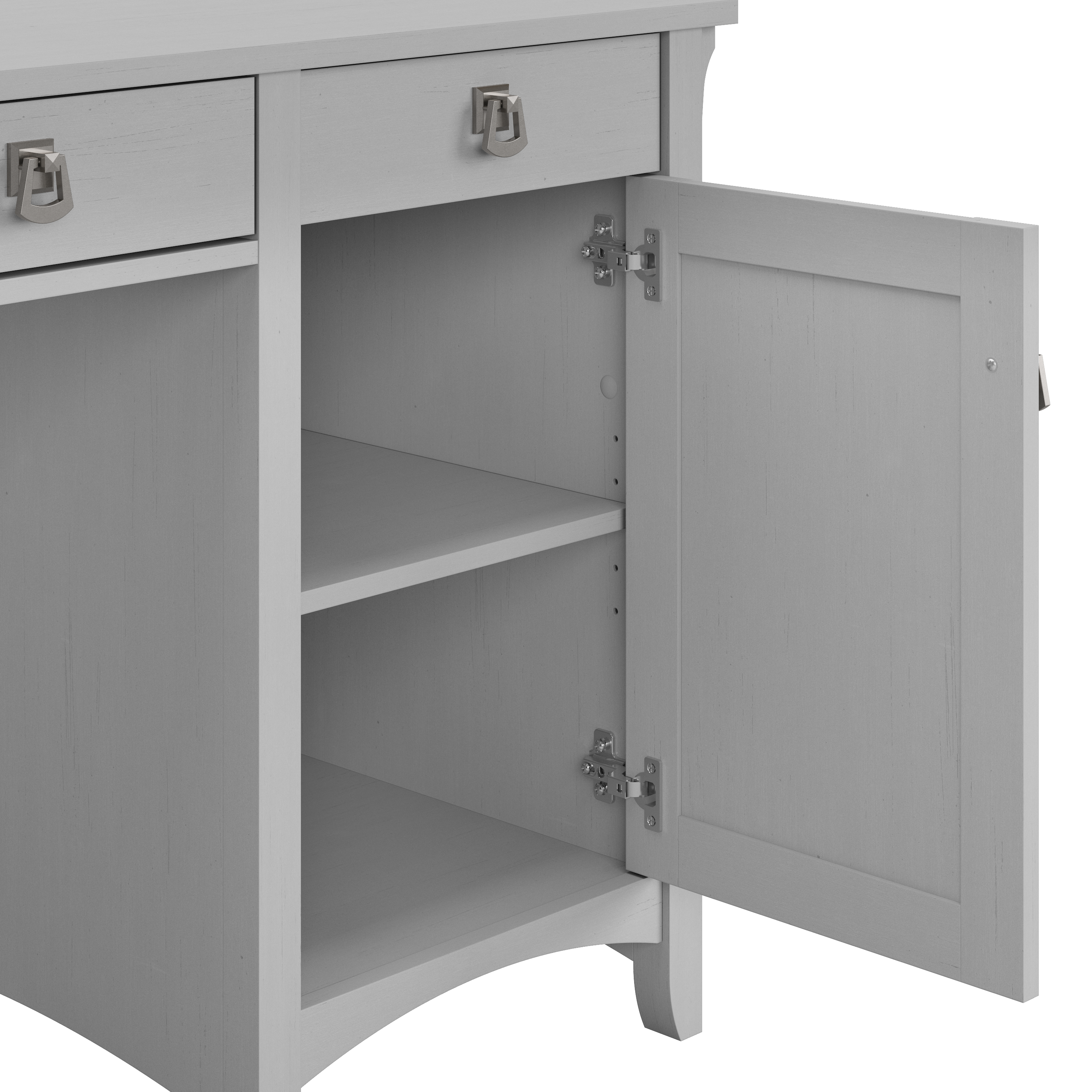 Shop Bush Furniture Salinas 55W Corner Desk with Lateral File Cabinet and 5 Shelf Bookcase 03 SAL013CG #color_cape cod gray