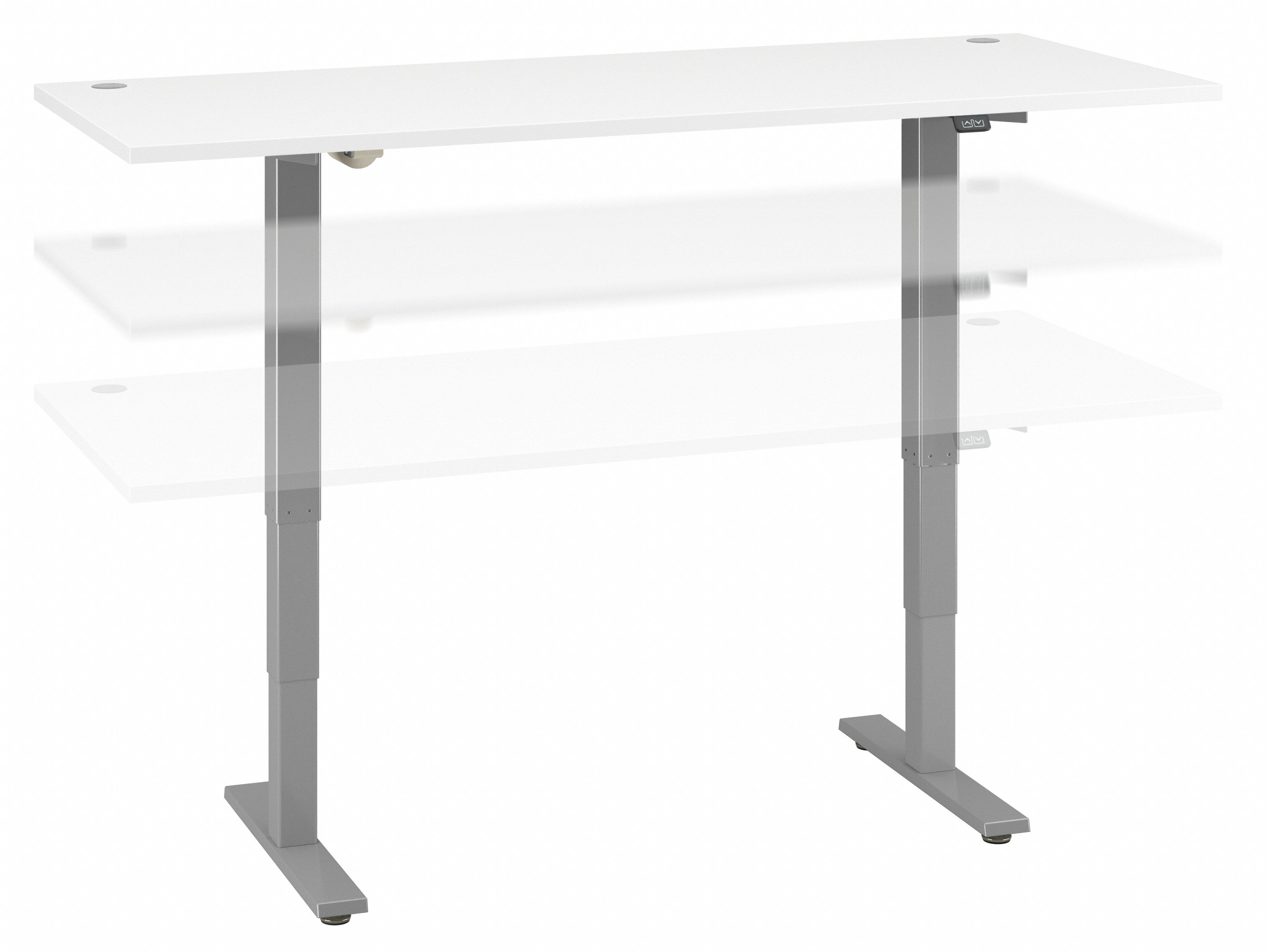 Shop Bush Furniture Cabot 72W x 30D Electric Height Adjustable Standing Desk 02 WC31913K #color_white/cool gray metallic