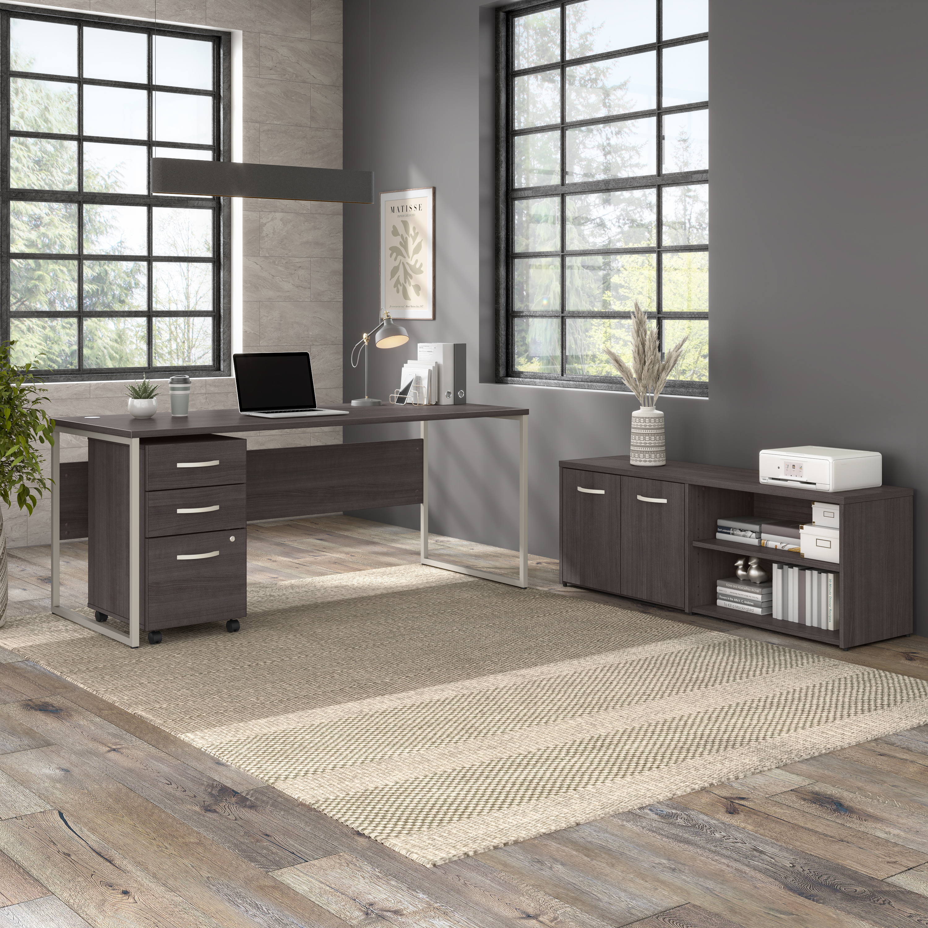 Shop Bush Business Furniture Hybrid 3 Drawer Mobile File Cabinet - Assembled 08 HYF216SGSU-Z #color_storm gray