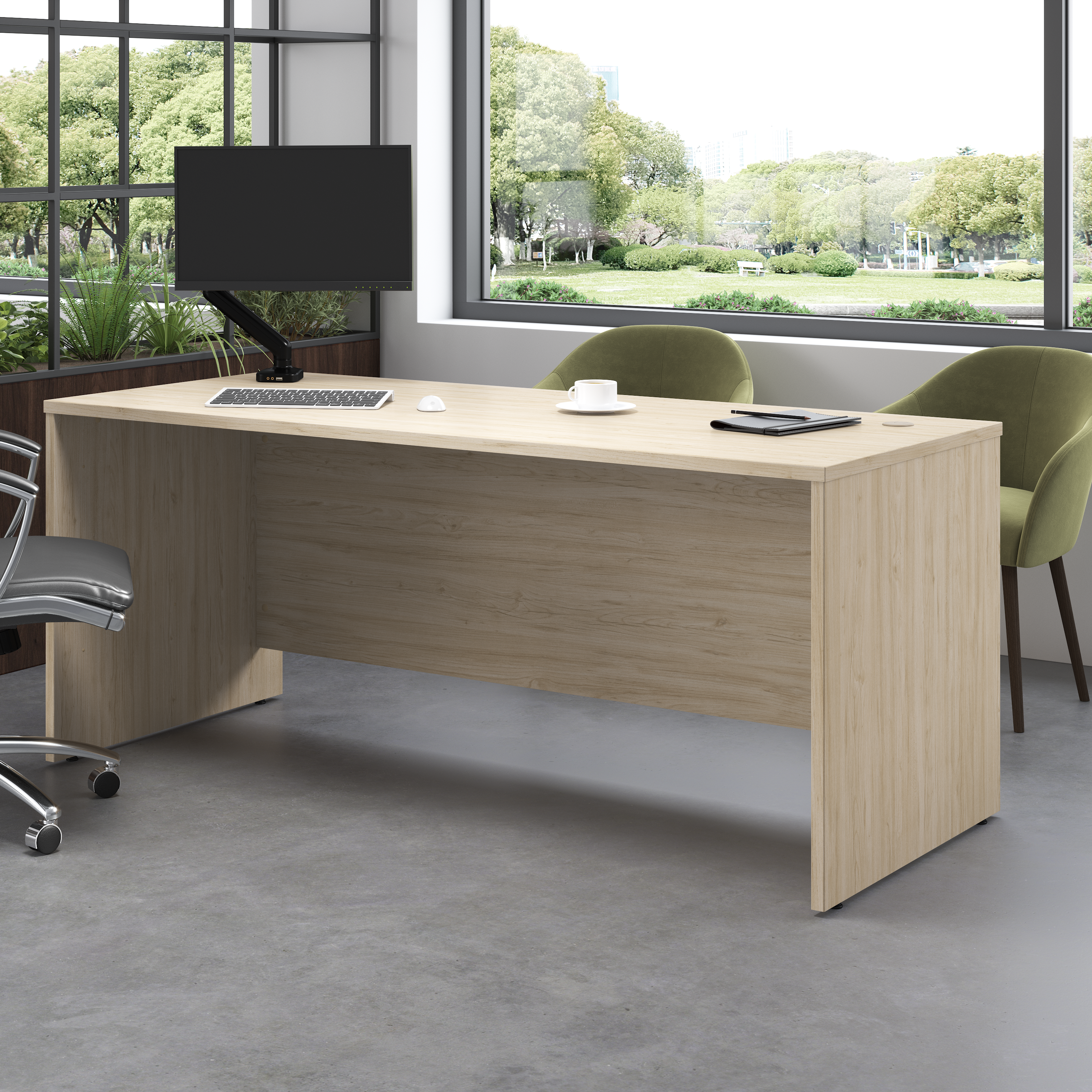 Shop Bush Business Furniture Studio C 72W x 30D Office Desk 01 SCD272NE #color_natural elm