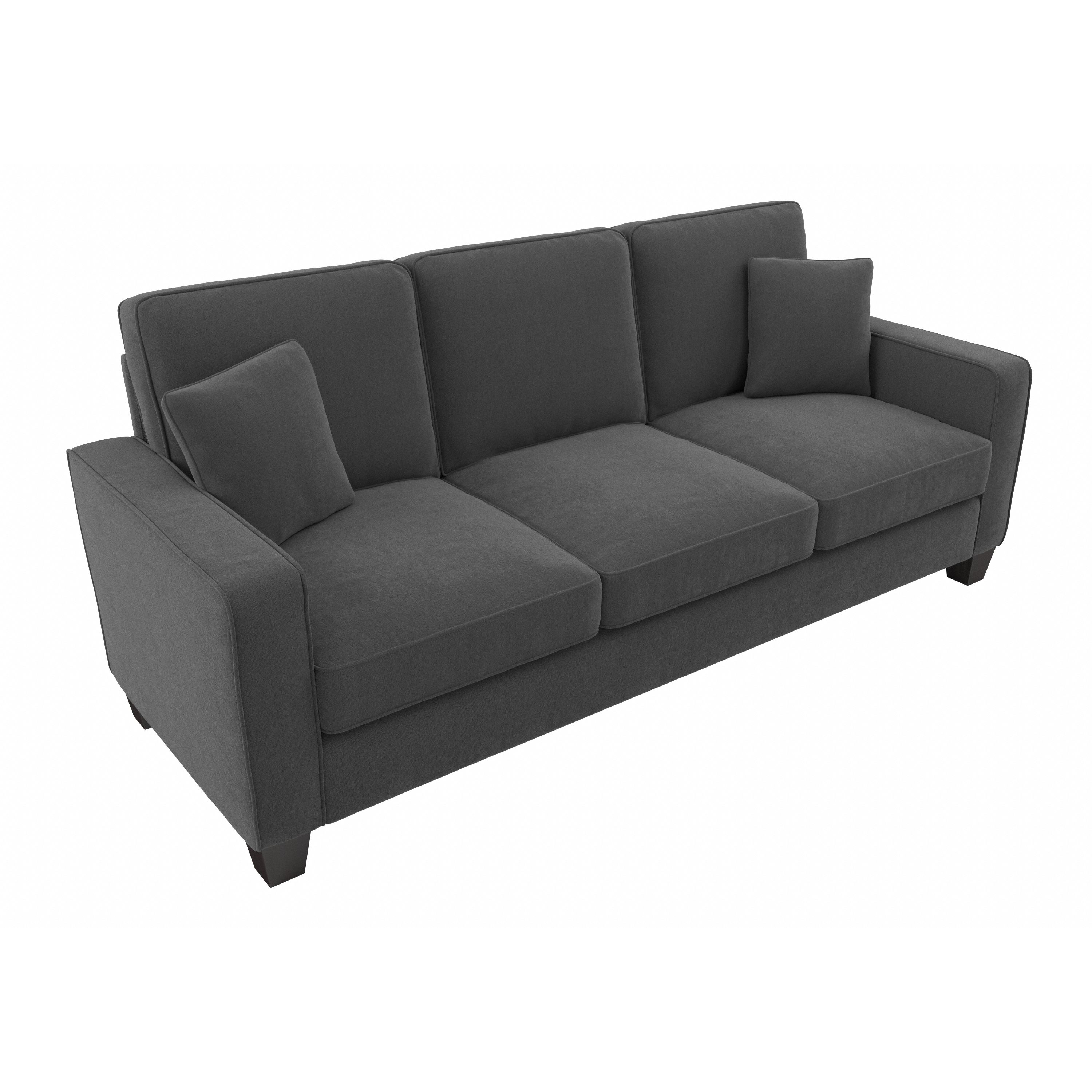 Shop Bush Furniture Stockton 85W Sofa 02 SNJ85SCGH-03K #color_charcoal gray herringbone fabr