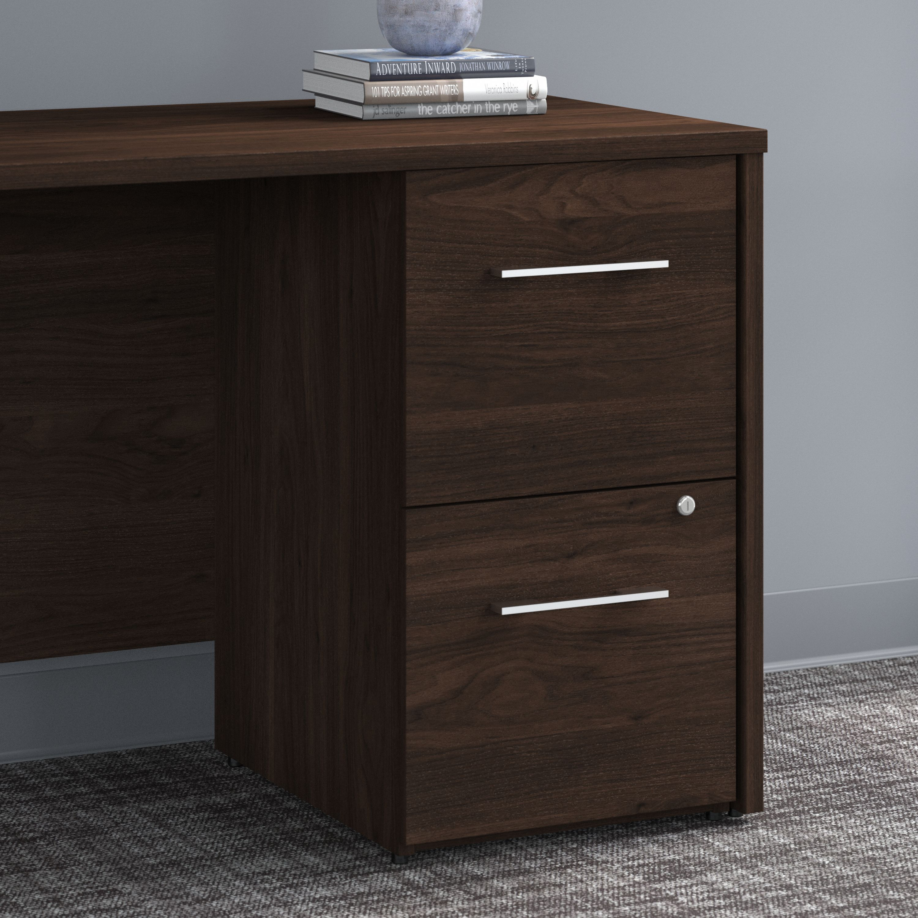 Shop Bush Business Furniture Office 500 16W 2 Drawer File Cabinet - Assembled 01 OFF216BWSU #color_black walnut