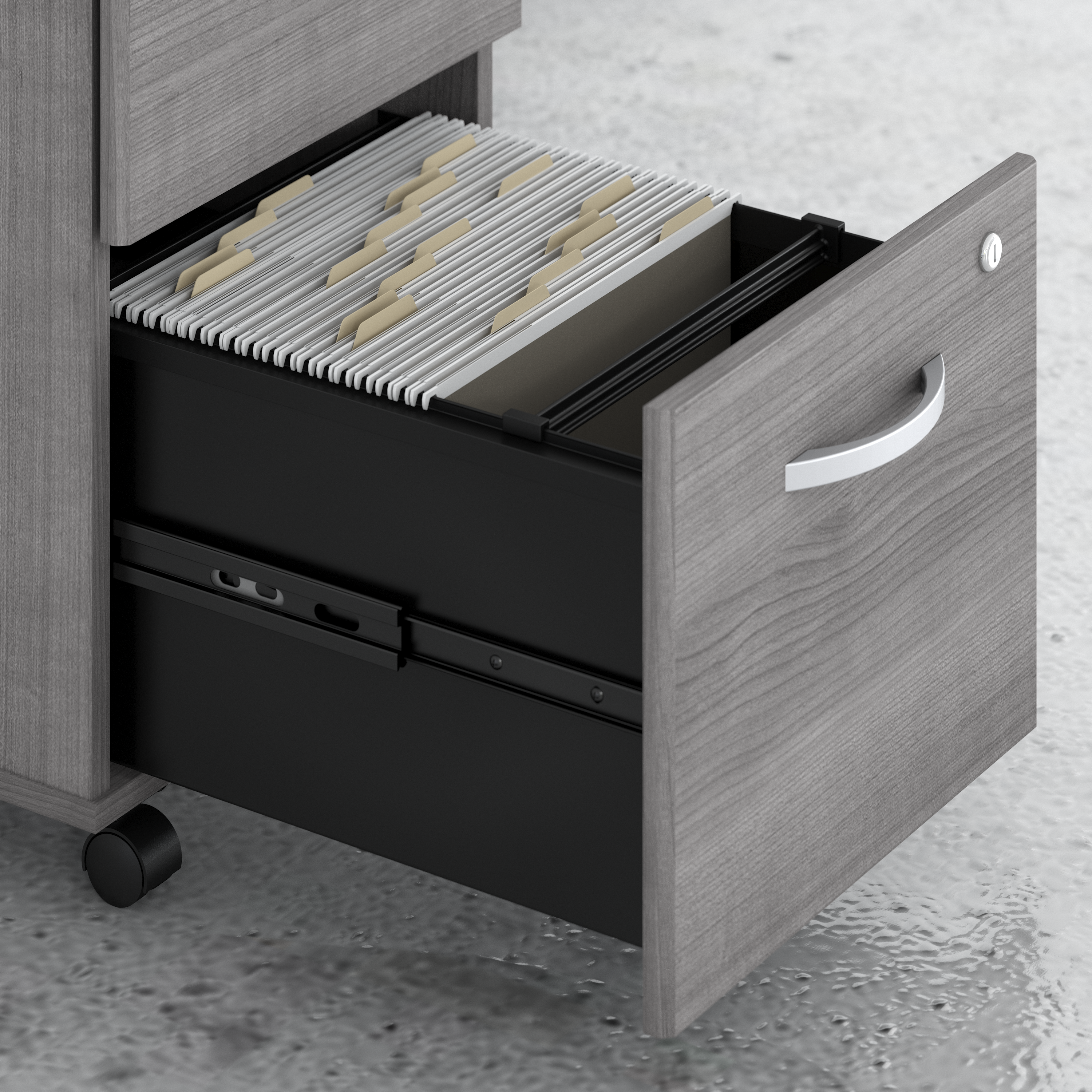 Shop Bush Business Furniture Hybrid 2 Drawer Mobile File Cabinet - Assembled 03 HYF116PGSU-Z #color_platinum gray