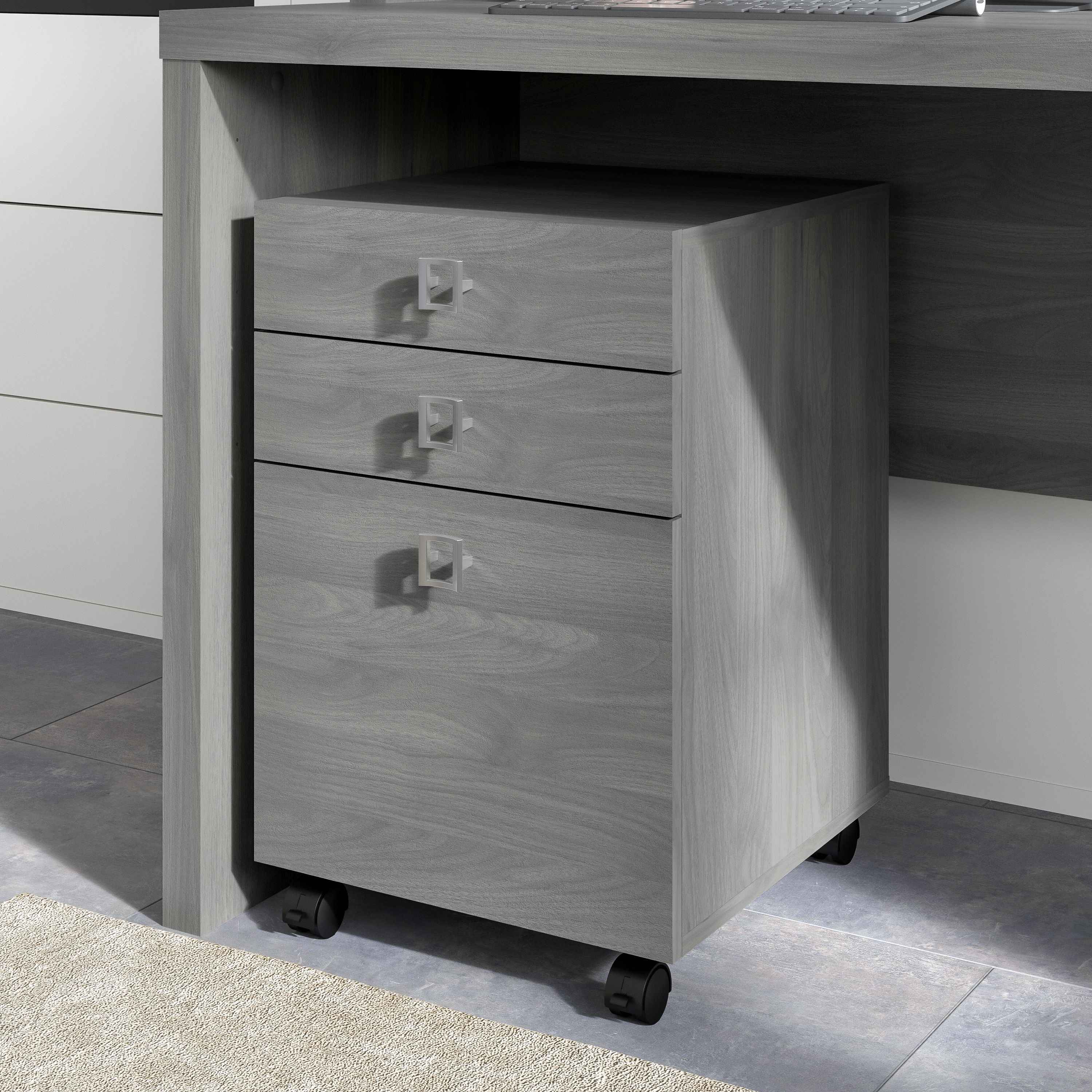 Shop Bush Business Furniture Echo 3 Drawer Mobile File Cabinet 01 KI60401-03 #color_modern gray