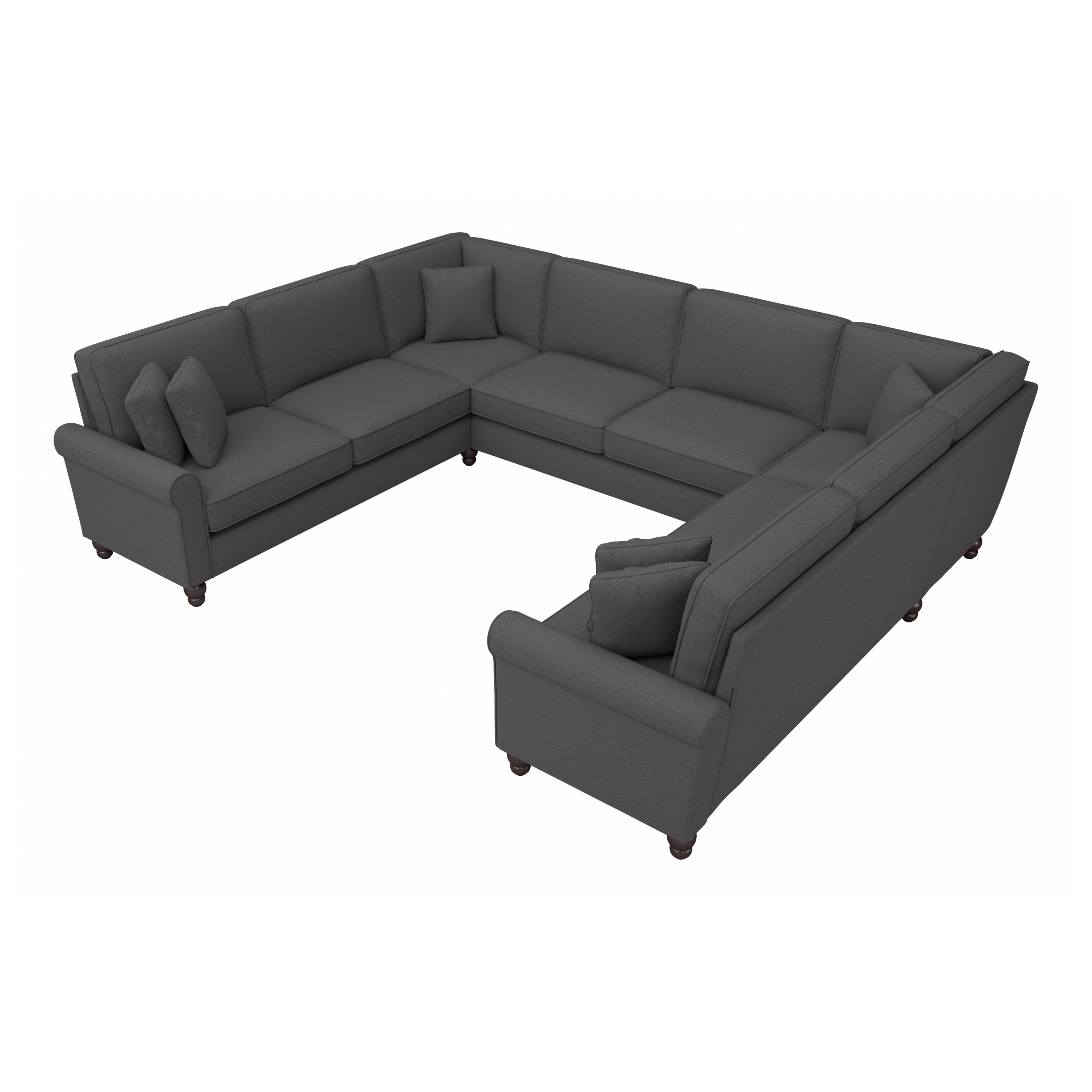 Shop Bush Furniture Hudson 125W U Shaped Sectional Couch 02 HDY123BCGH-03K #color_charcoal gray herringbone fabr