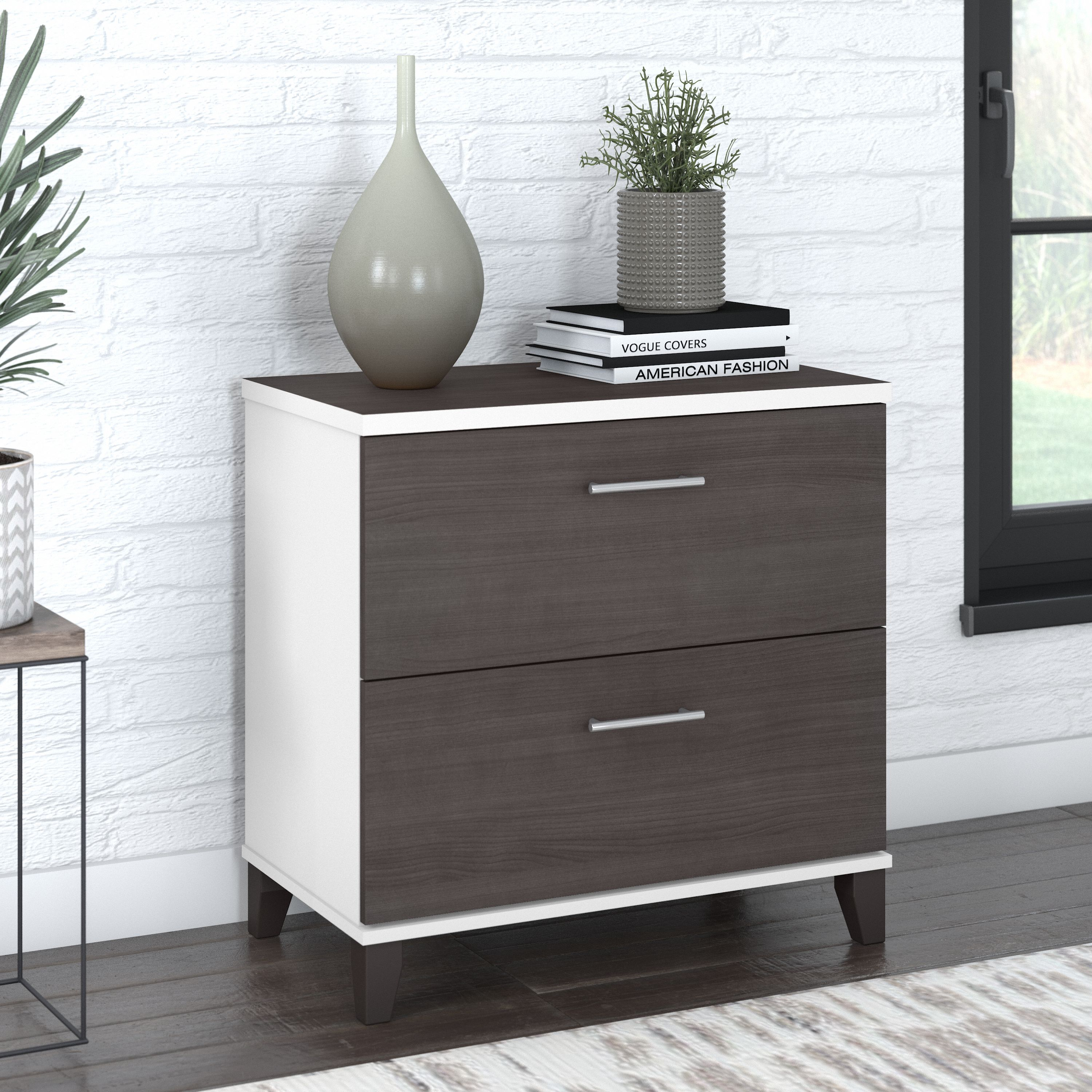 Shop Bush Furniture Somerset 2 Drawer Lateral File Cabinet 01 WC81080 #color_storm gray/white