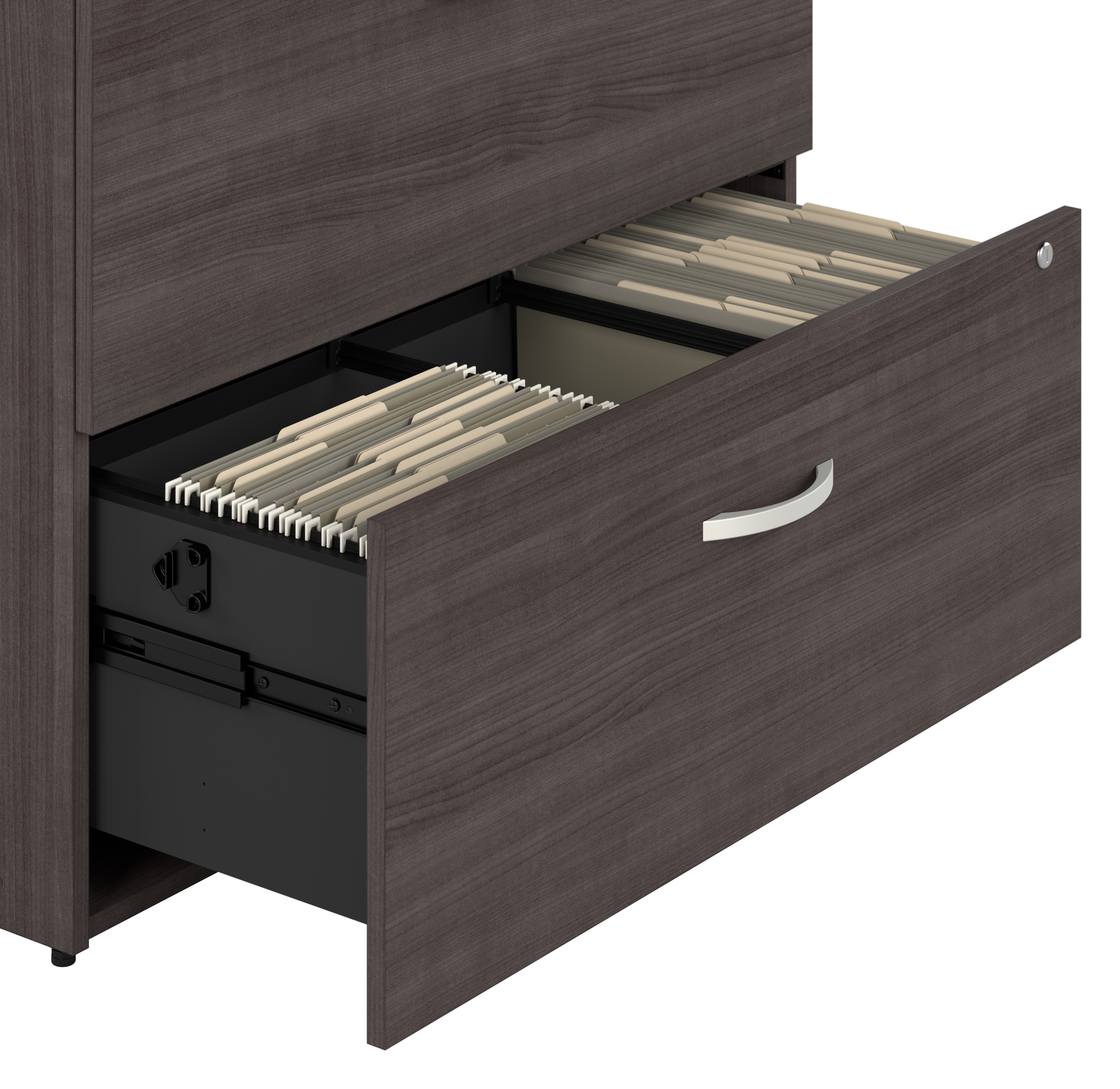 Shop Bush Business Furniture Hybrid 2 Drawer Lateral File Cabinet with Shelves 04 HYB018SGSU #color_storm gray