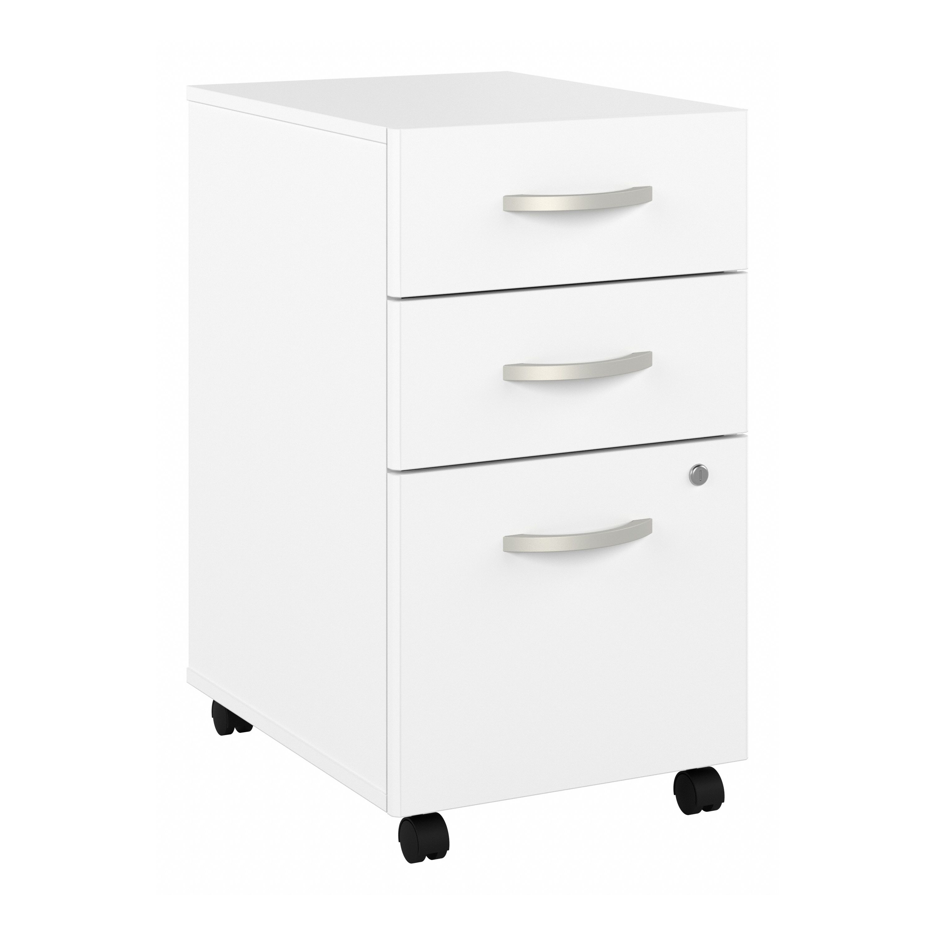 Shop Bush Business Furniture Hybrid 3 Drawer Mobile File Cabinet - Assembled 02 HYF216WHSU-Z #color_white