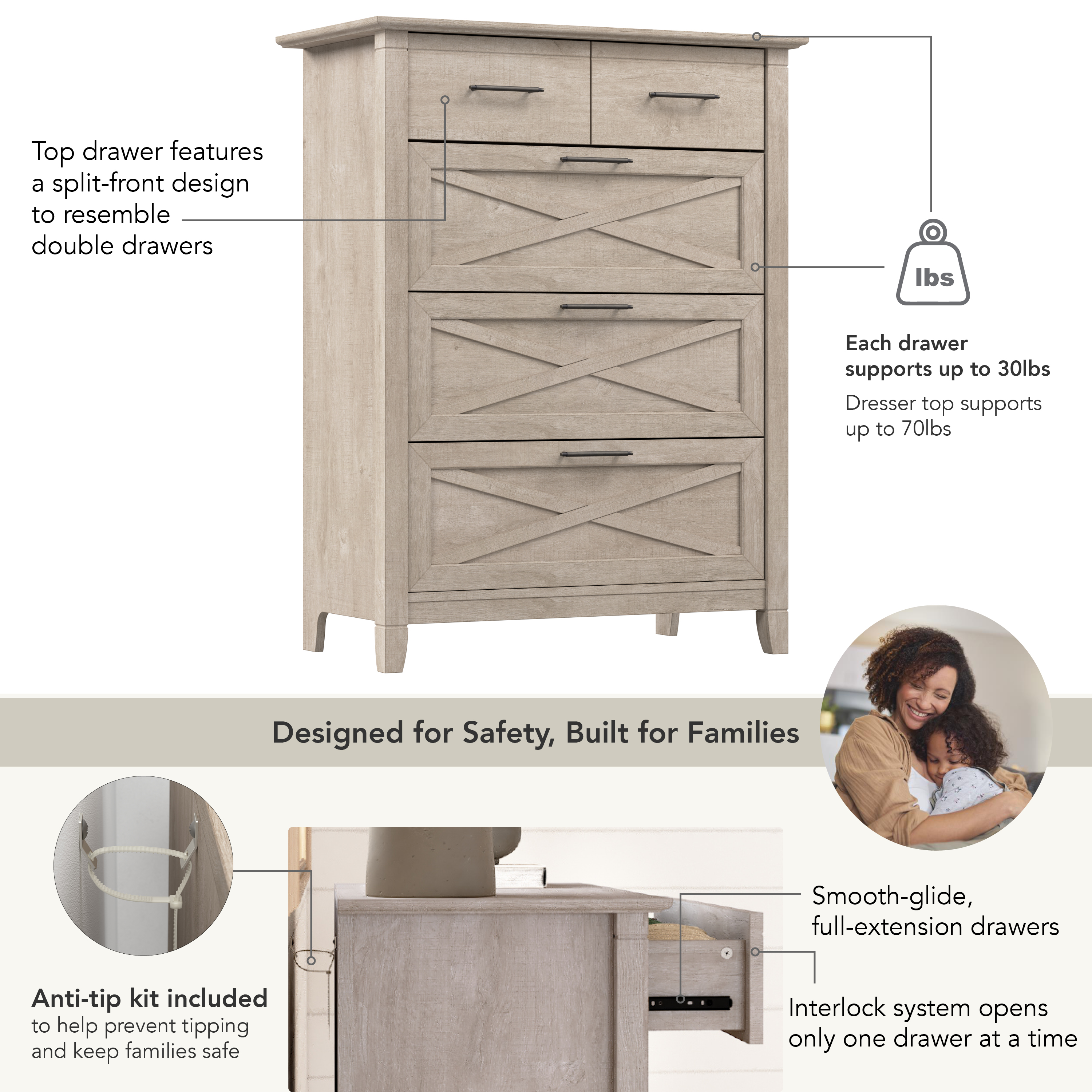 Bush Home Key West 4 Drawer Dresser