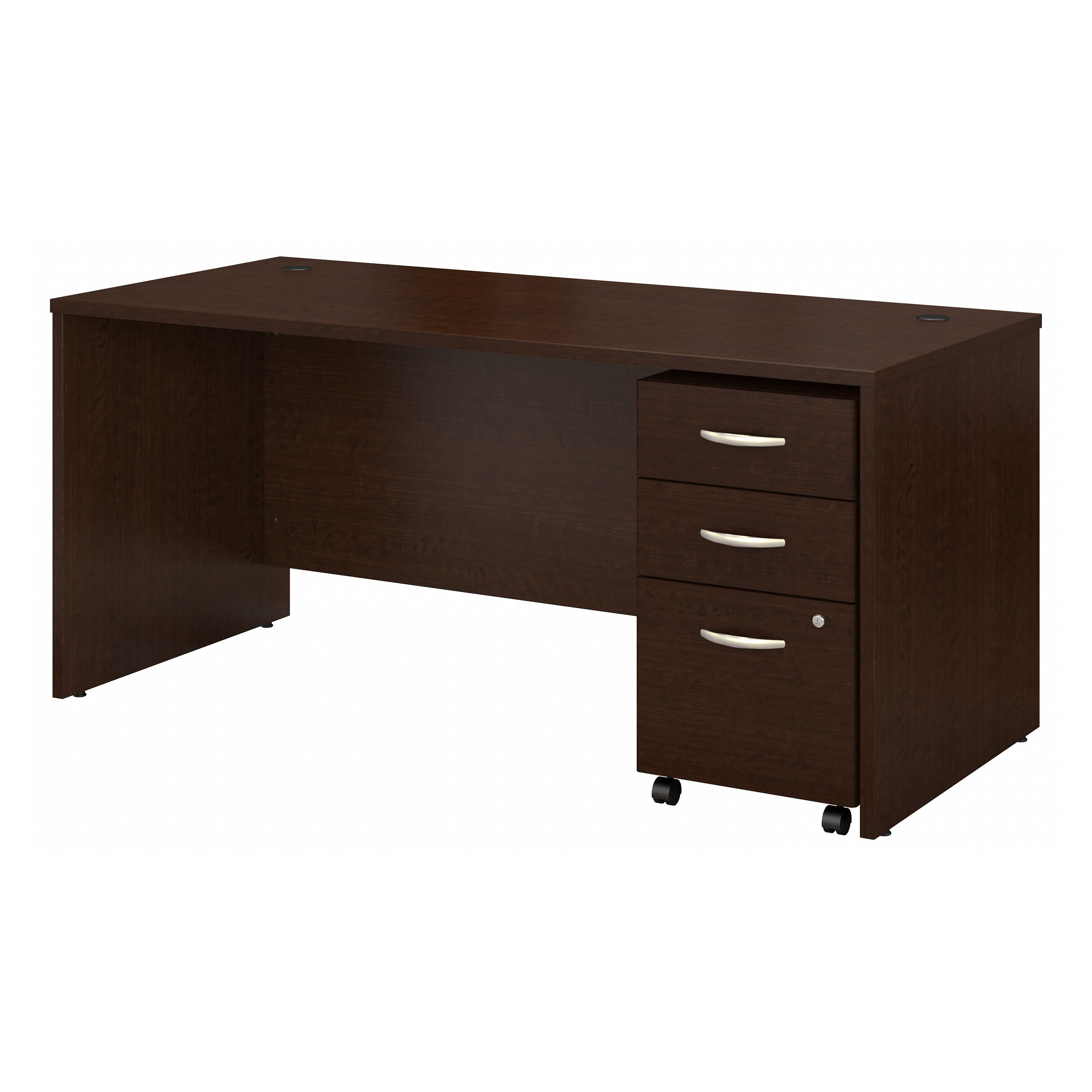 Shop Bush Business Furniture Series C 66W x 30D Office Desk with Mobile File Cabinet 02 SRC015MRSU #color_mocha cherry