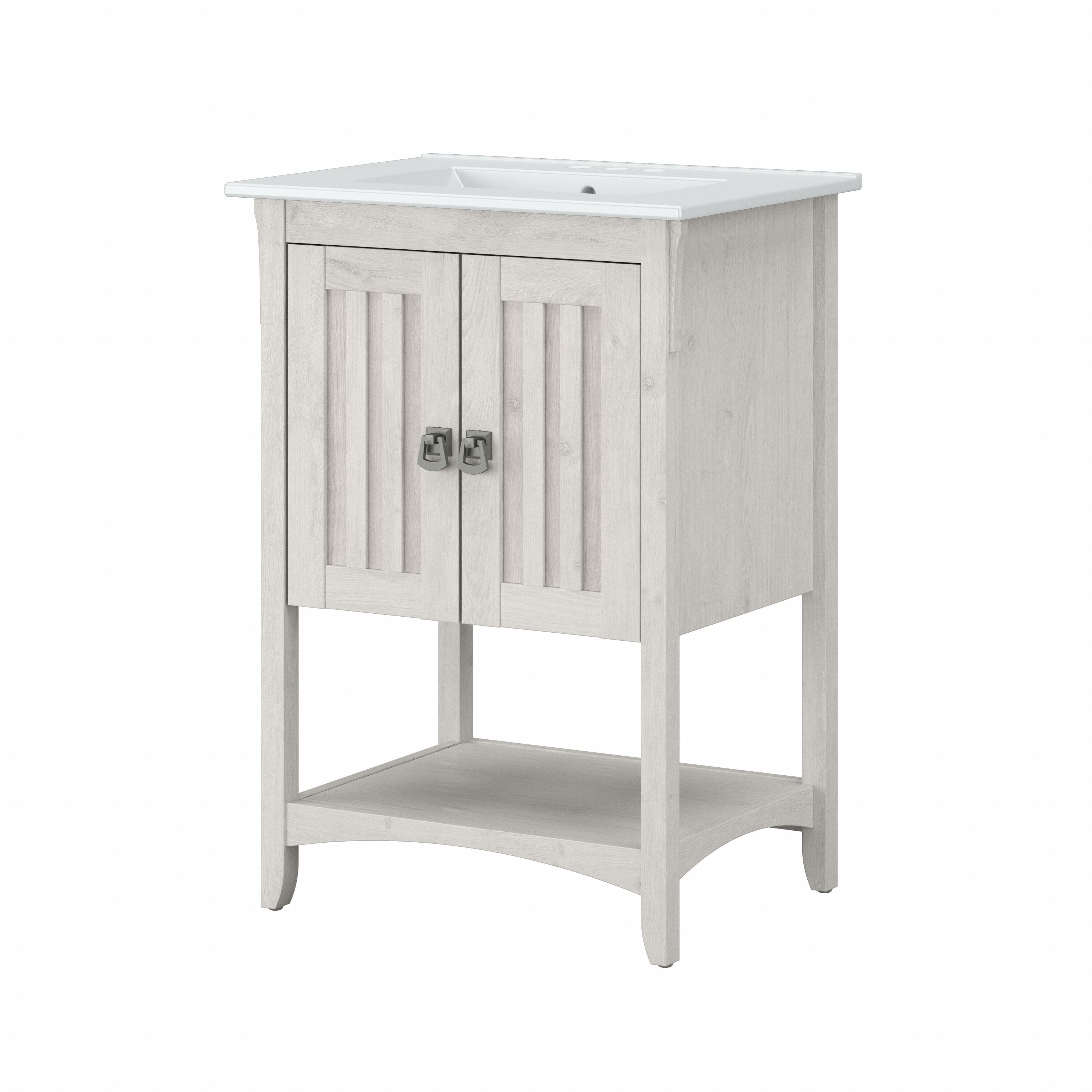 Shop Bush Furniture Salinas 24W Bathroom Vanity with Sink 02 SAVN124LW-03K #color_linen white oak