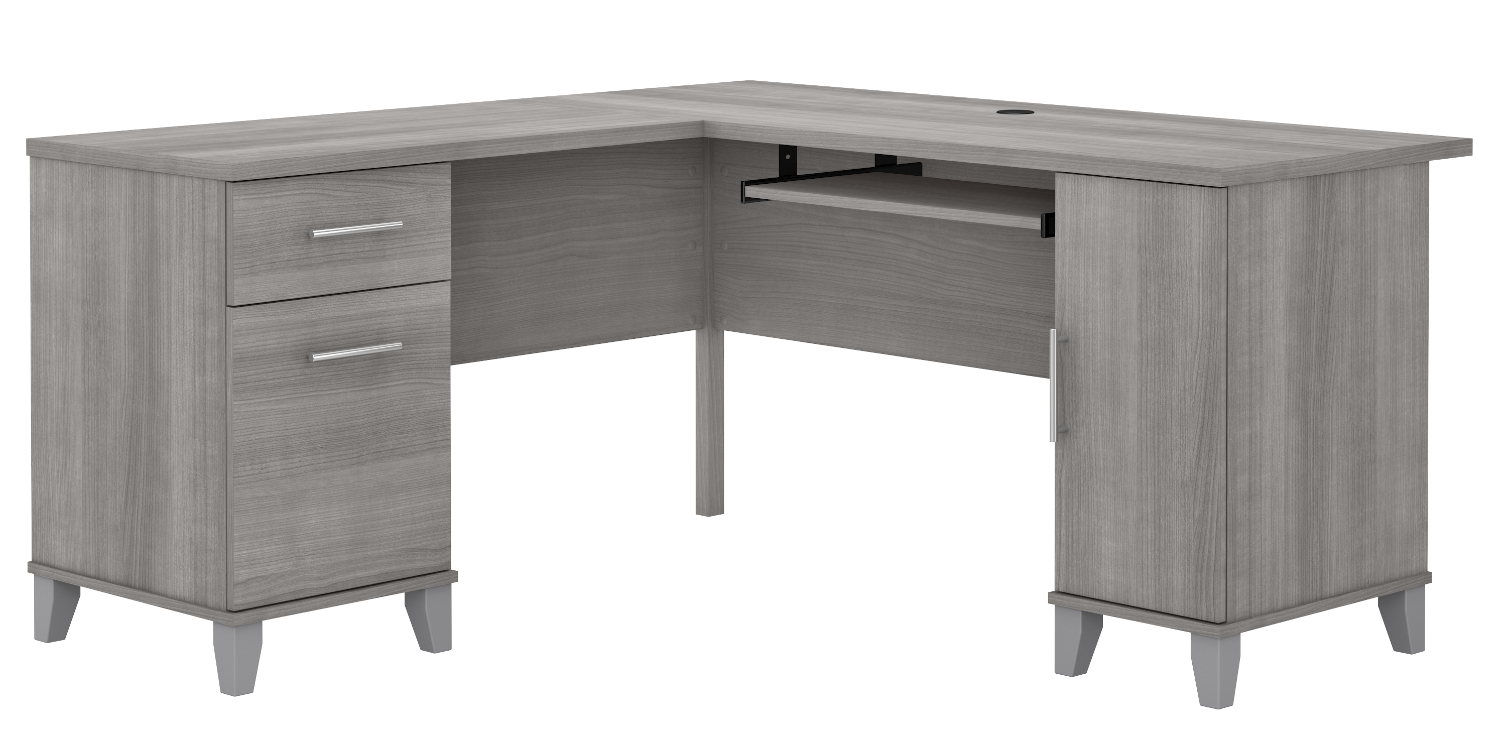 Shop Bush Furniture Somerset 60W L Shaped Desk with Storage 02 WC81230K #color_platinum gray