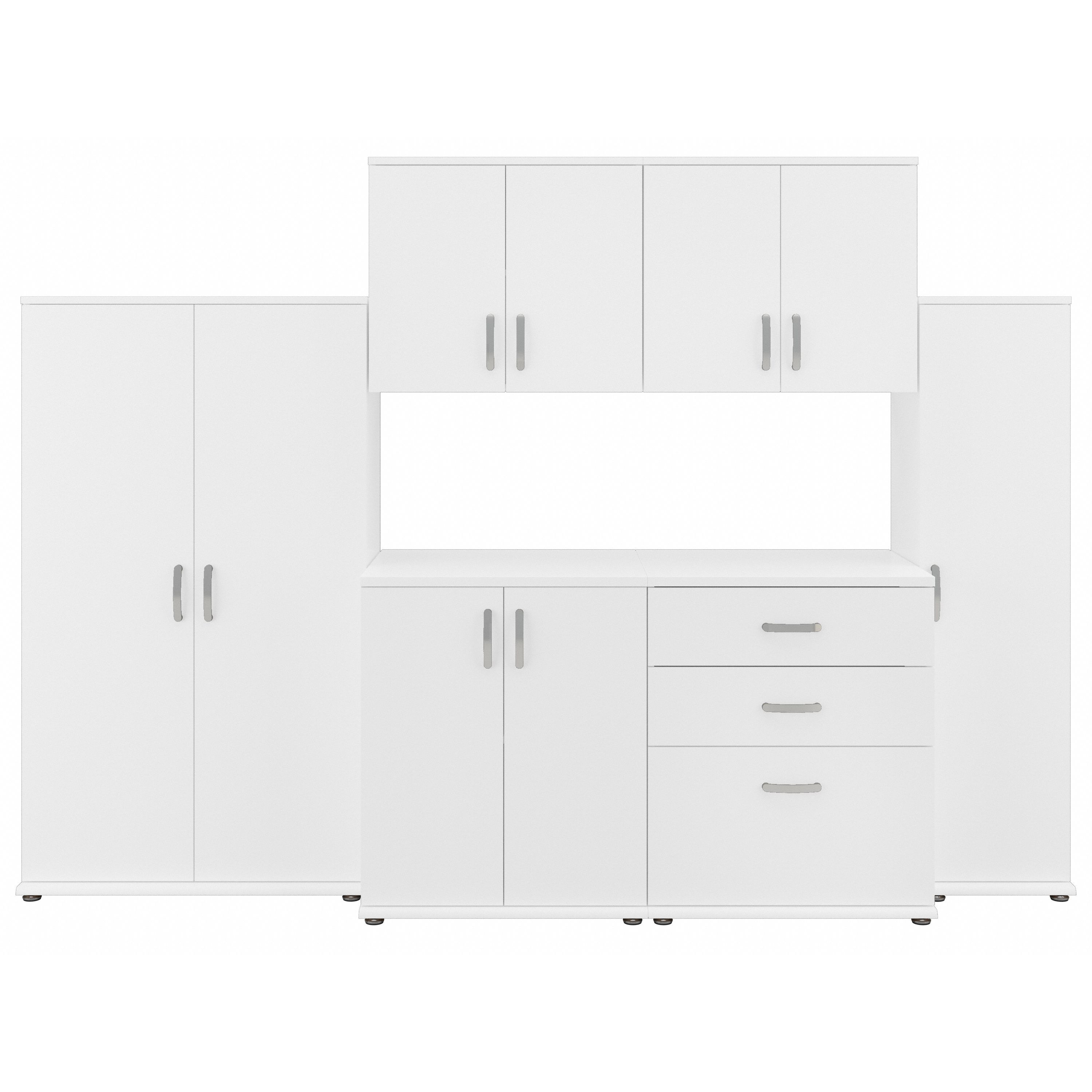 Shop Bush Business Furniture Universal 6 Piece Modular Laundry Room Storage Set with Floor and Wall Cabinets 02 LNS002WH #color_white