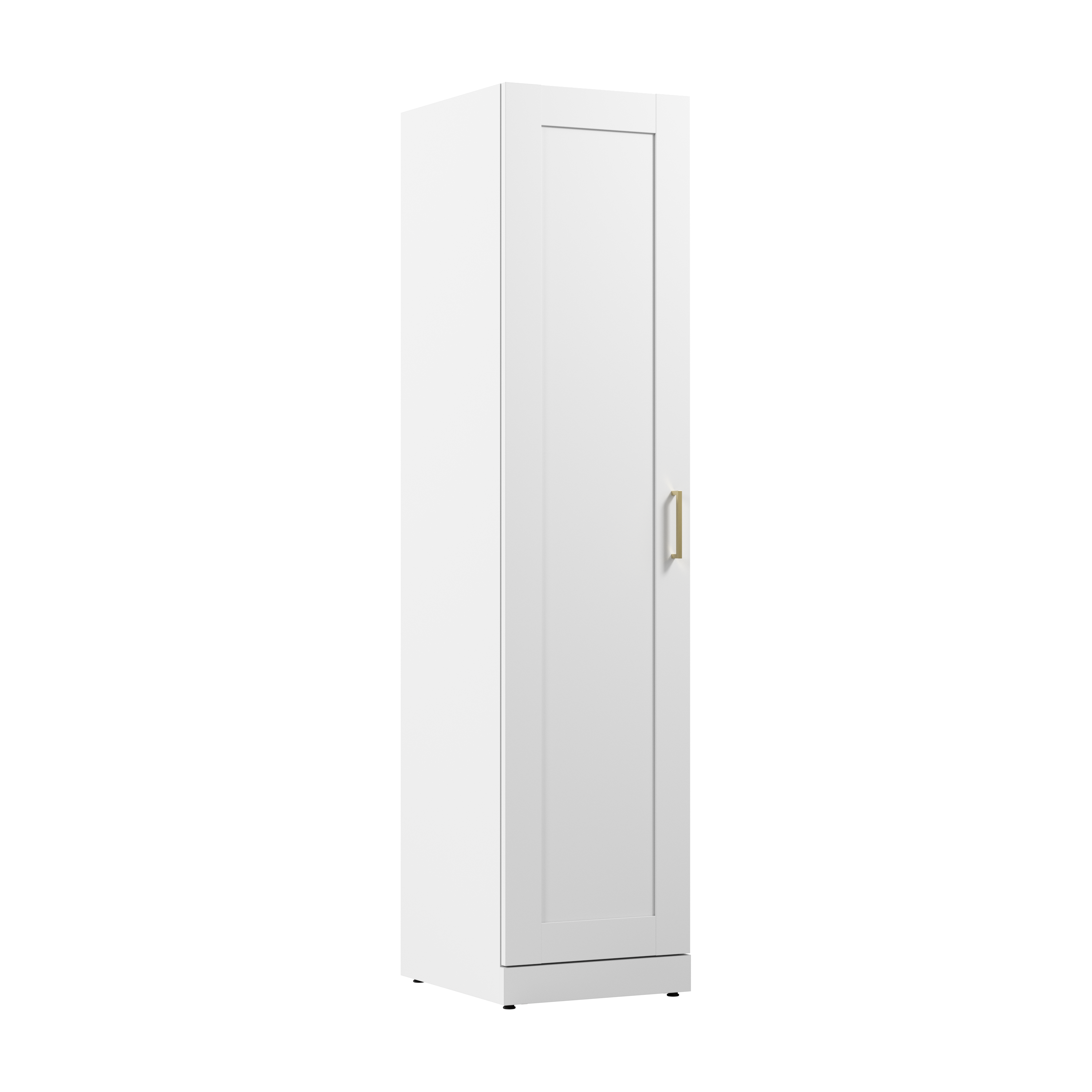 Shop Bush Furniture Hampton Heights 17W Tall Narrow Storage Cabinet with Door and Shelves 02 HHS117WH #color_white