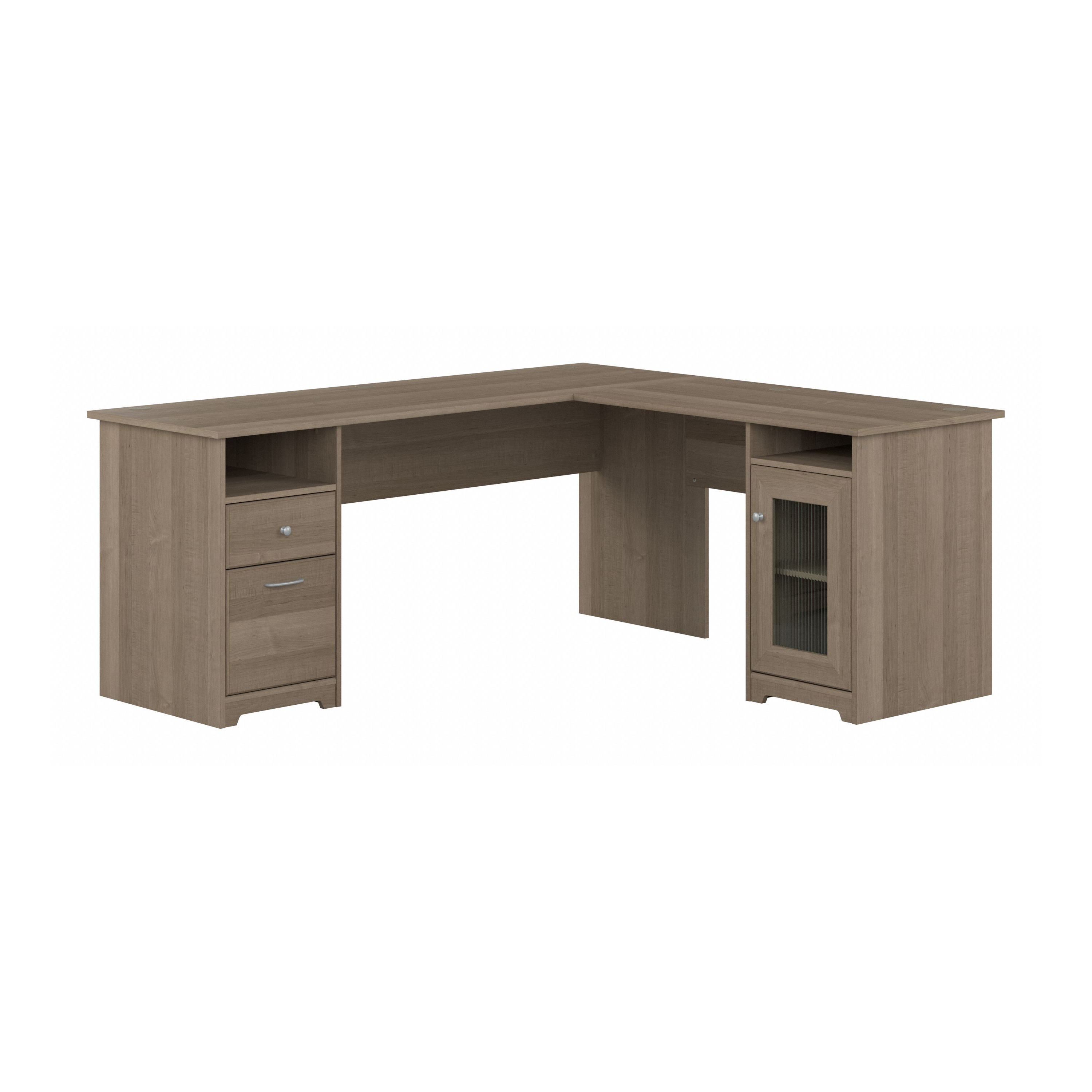 Shop Bush Furniture Cabot 72W L Shaped Computer Desk with Storage 02 CAB072AG #color_ash gray