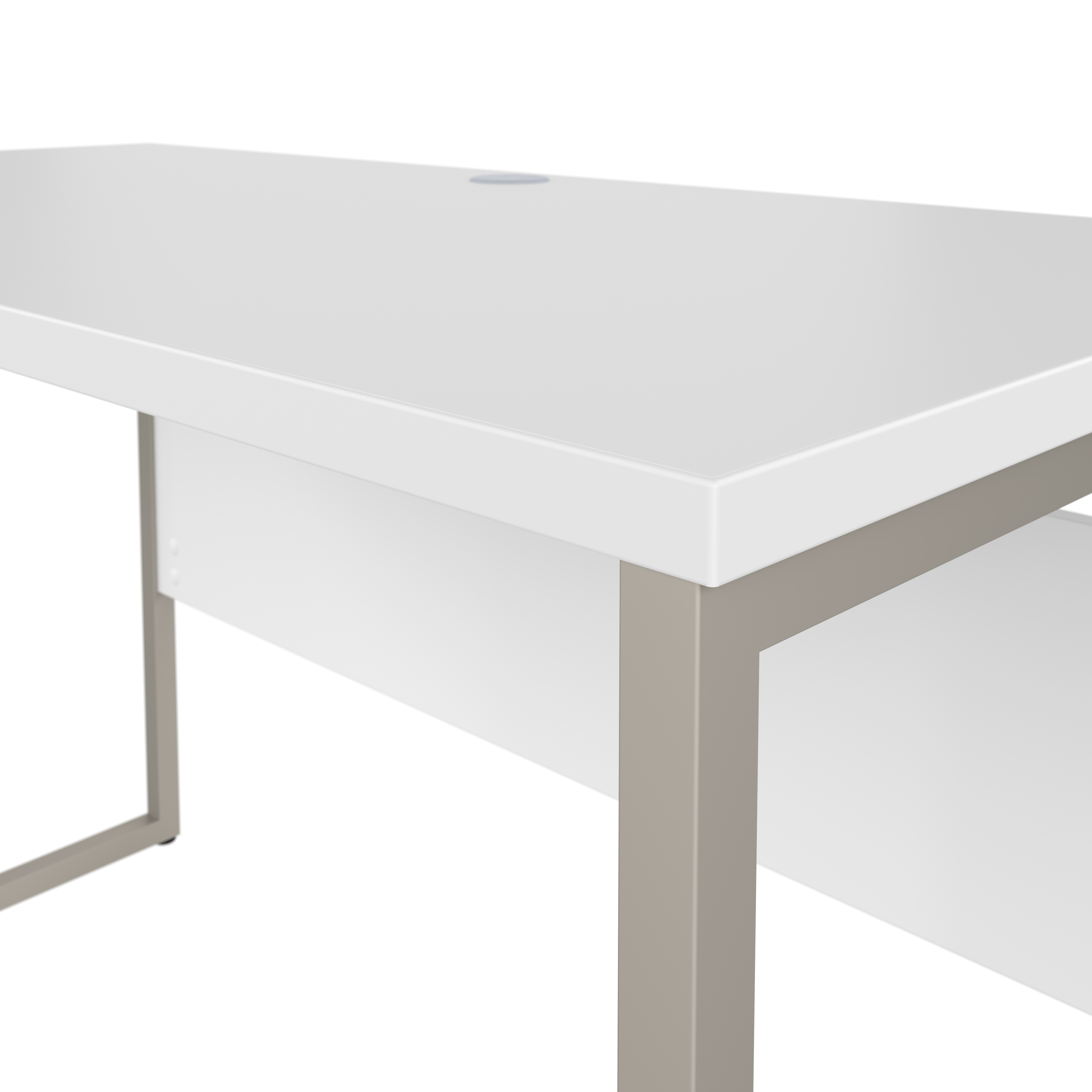 Shop Bush Business Furniture Hybrid 72W x 30D L Shaped Table Desk with Metal Legs 04 HYB026WH #color_white
