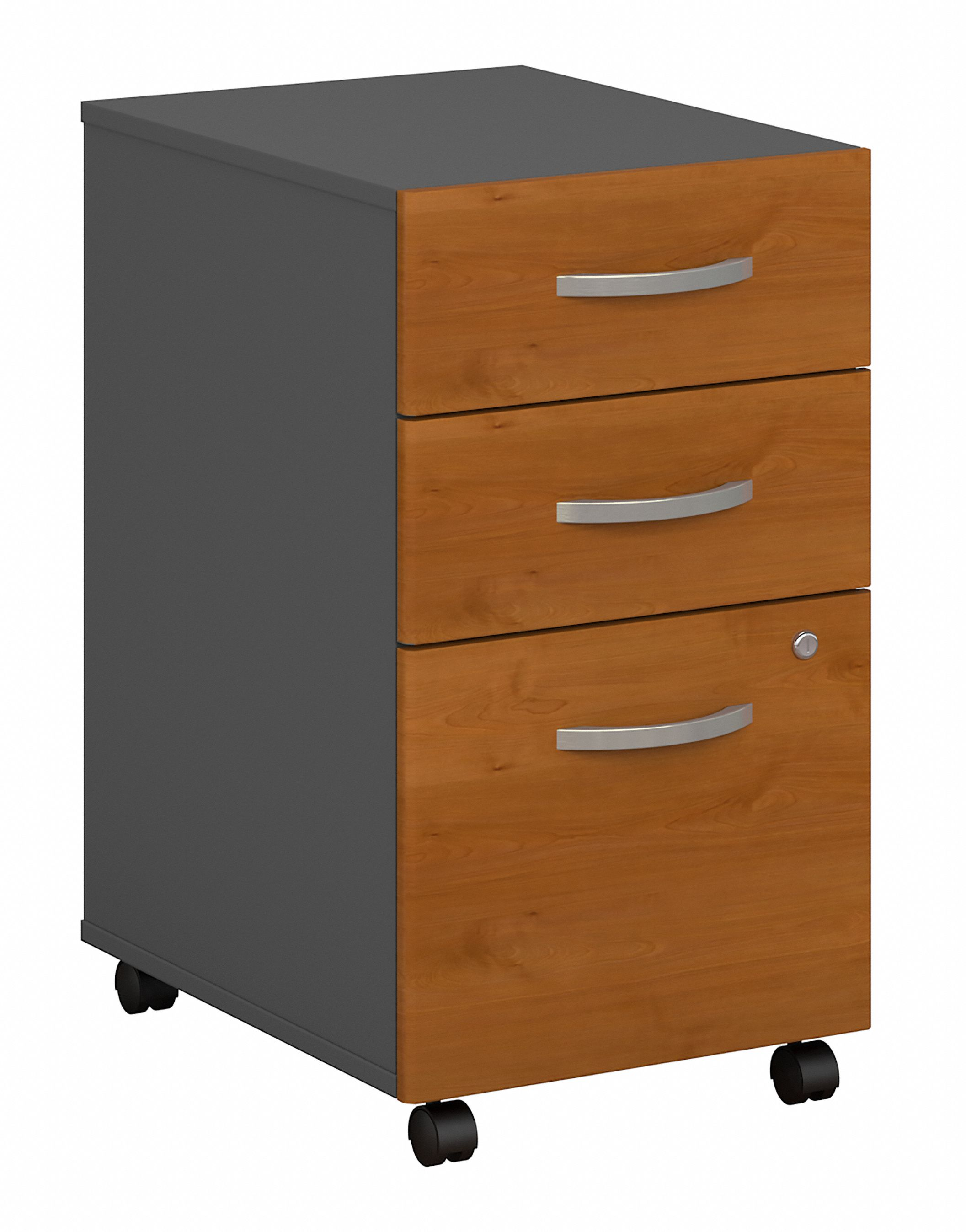 Shop Bush Business Furniture Series C 3 Drawer Mobile File Cabinet - Assembled 02 WC72453SU #color_natural cherry/graphite gray
