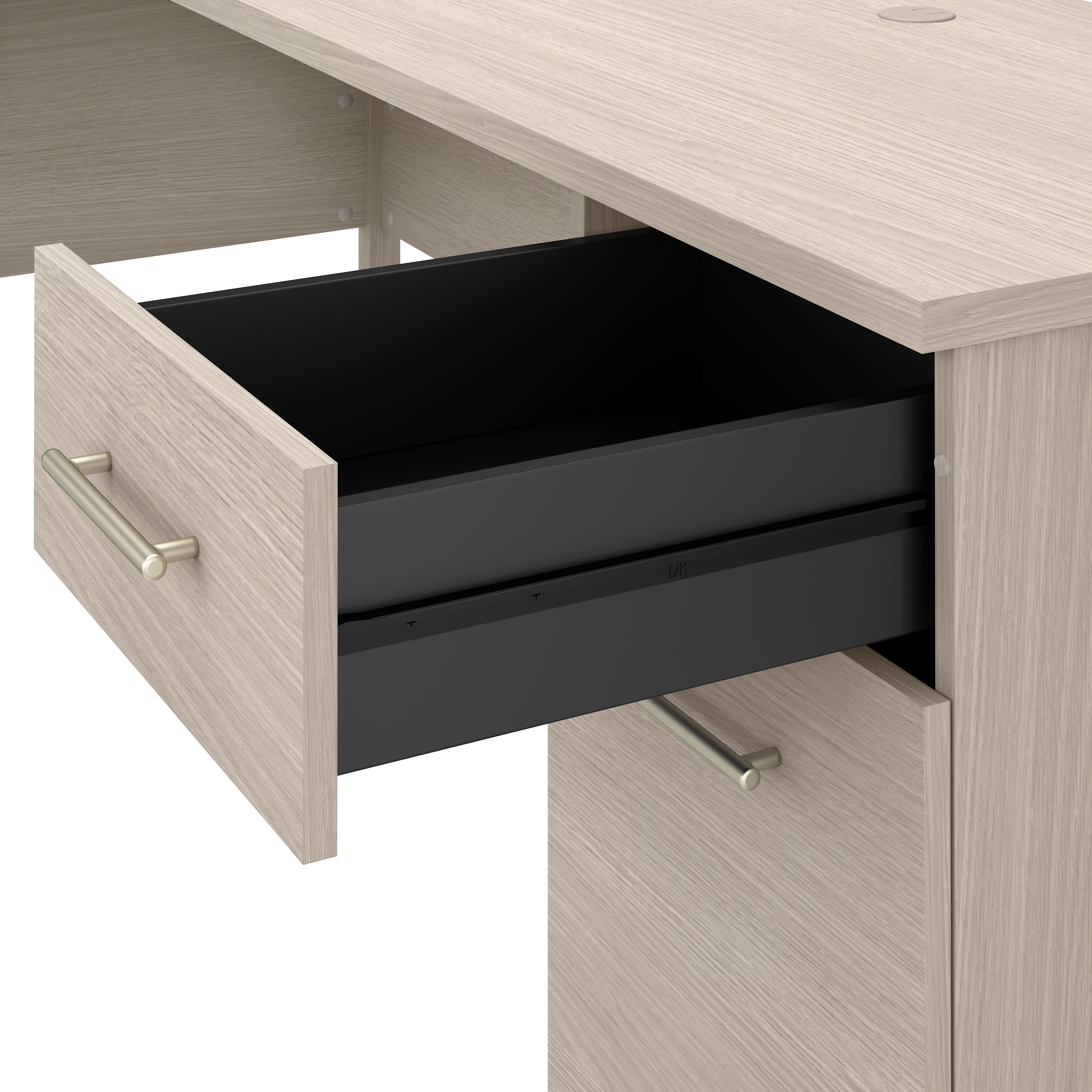 Shop Bush Furniture Somerset 72W 3 Position Sit to Stand L Shaped Desk with Hutch 03 SET015SO #color_sand oak