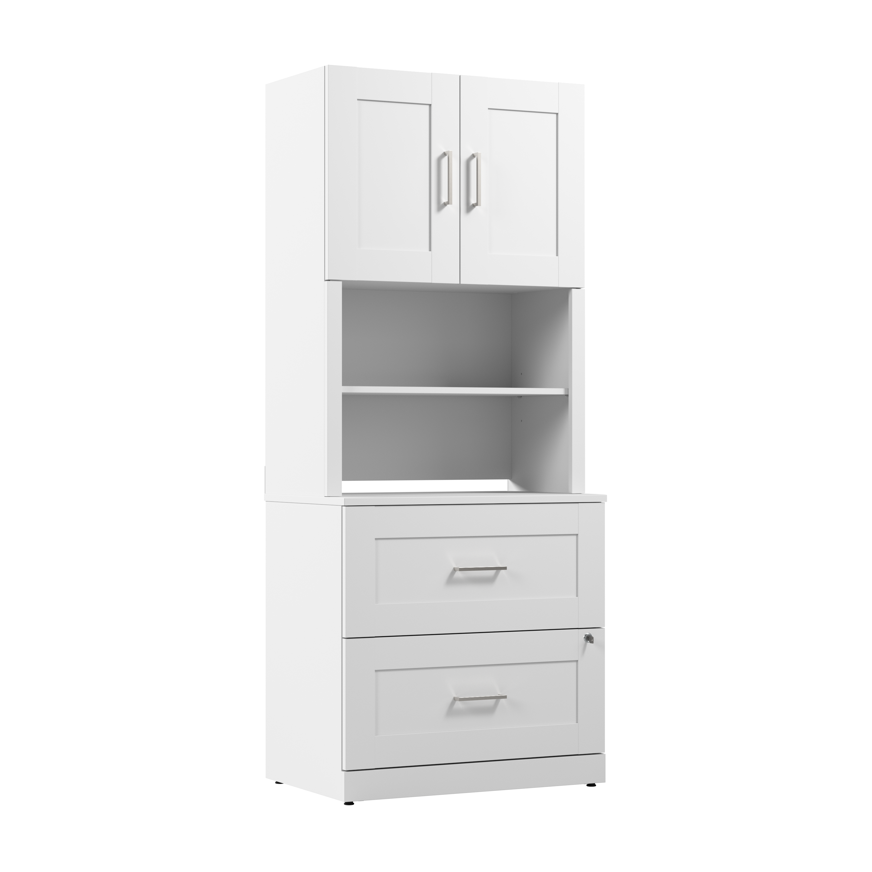 Shop Bush Business Furniture Hampton Heights 30W 2 Drawer Lateral File Cabinet with Hutch 02 HHD011WH #color_white