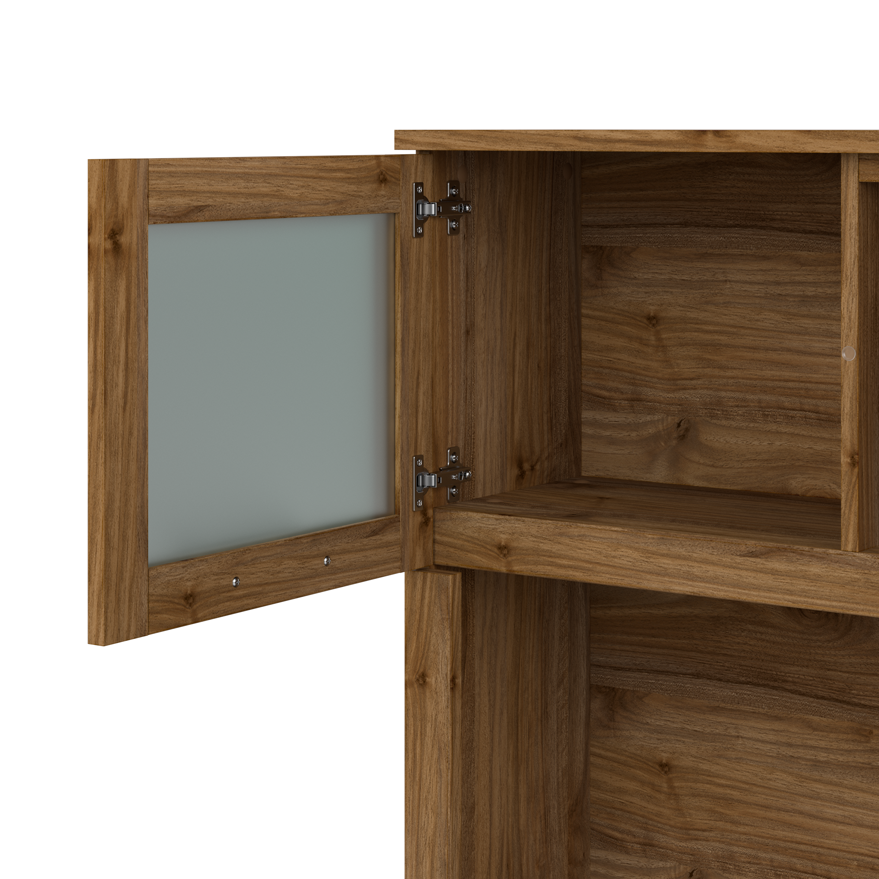 Shop Bush Furniture Somerset 72W L Shaped Desk with Hutch and 5 Shelf Bookcase 04 SET011FW #color_fresh walnut