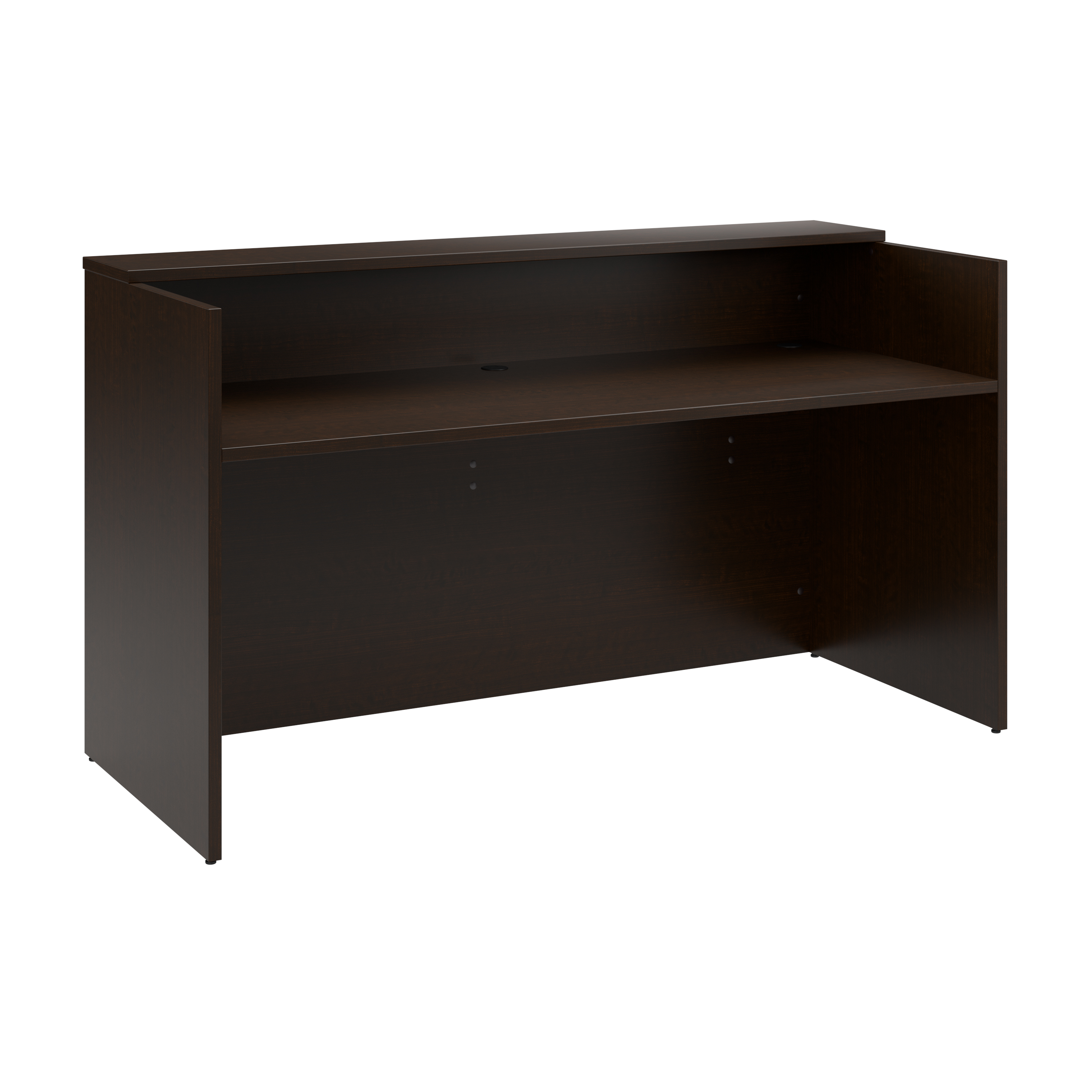 Shop Bush Business Furniture Arrive 72W x 30D Reception Desk with Shelf 02 AVD172MRK #color_mocha cherry