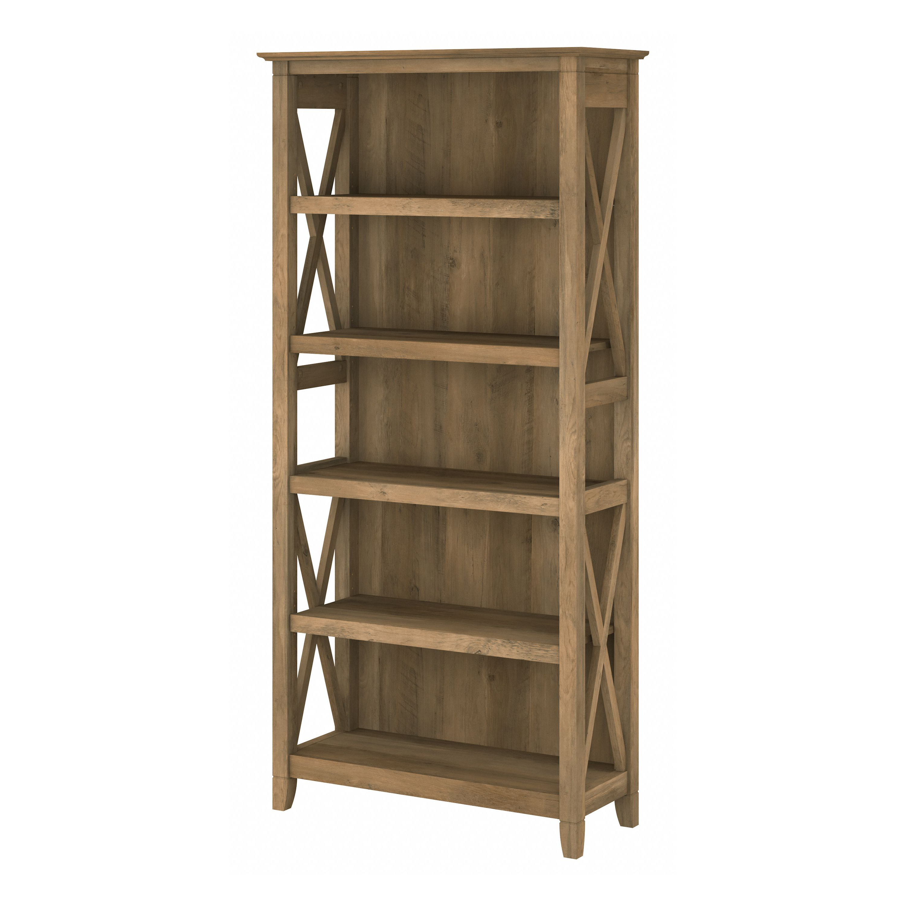 Shop Bush Furniture Key West Tall 5 Shelf Bookcase 02 KWB132RCP-03 #color_reclaimed pine
