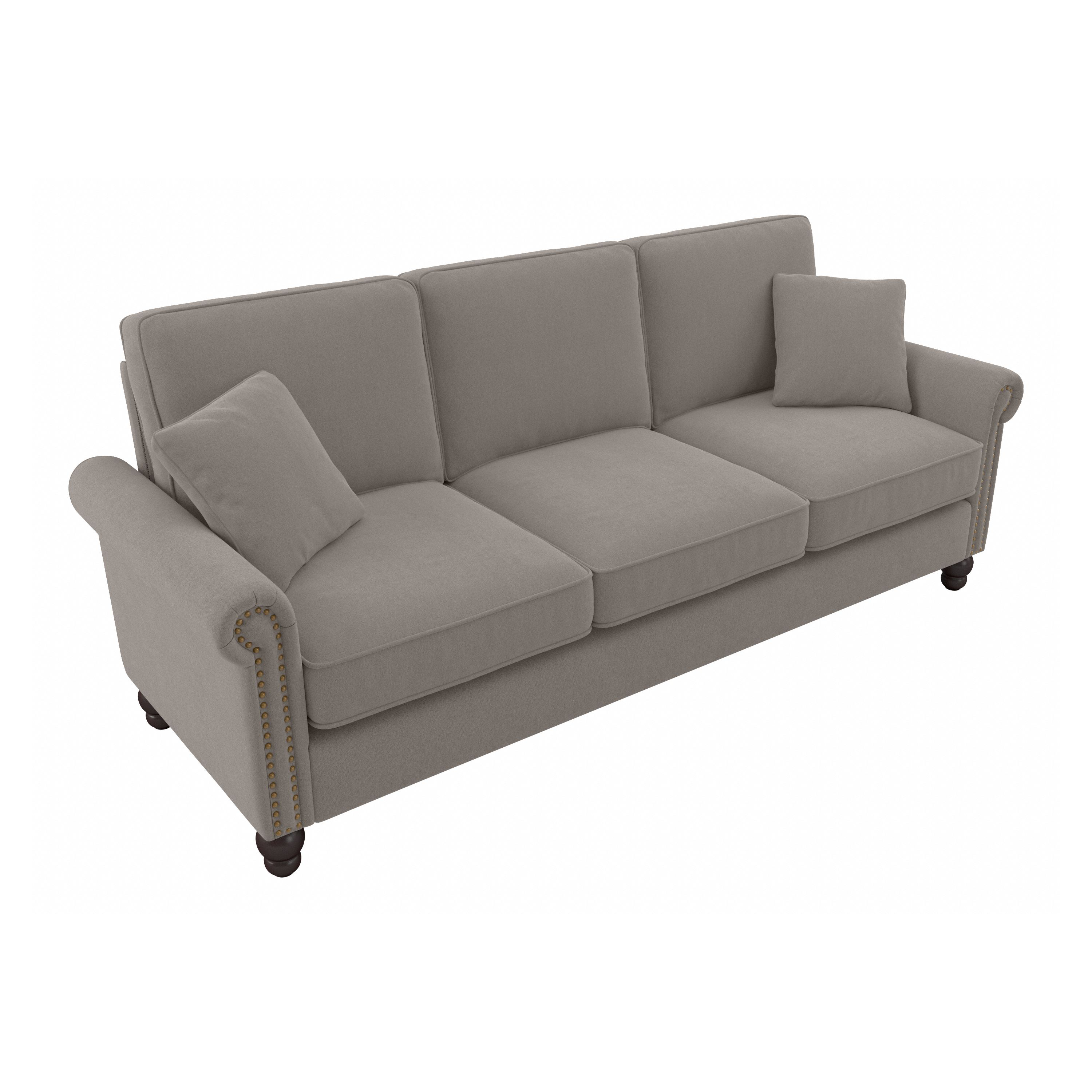 Shop Bush Furniture Coventry 85W Sofa 02 CVJ85BBGH-03K #color_beige herringbone fabric