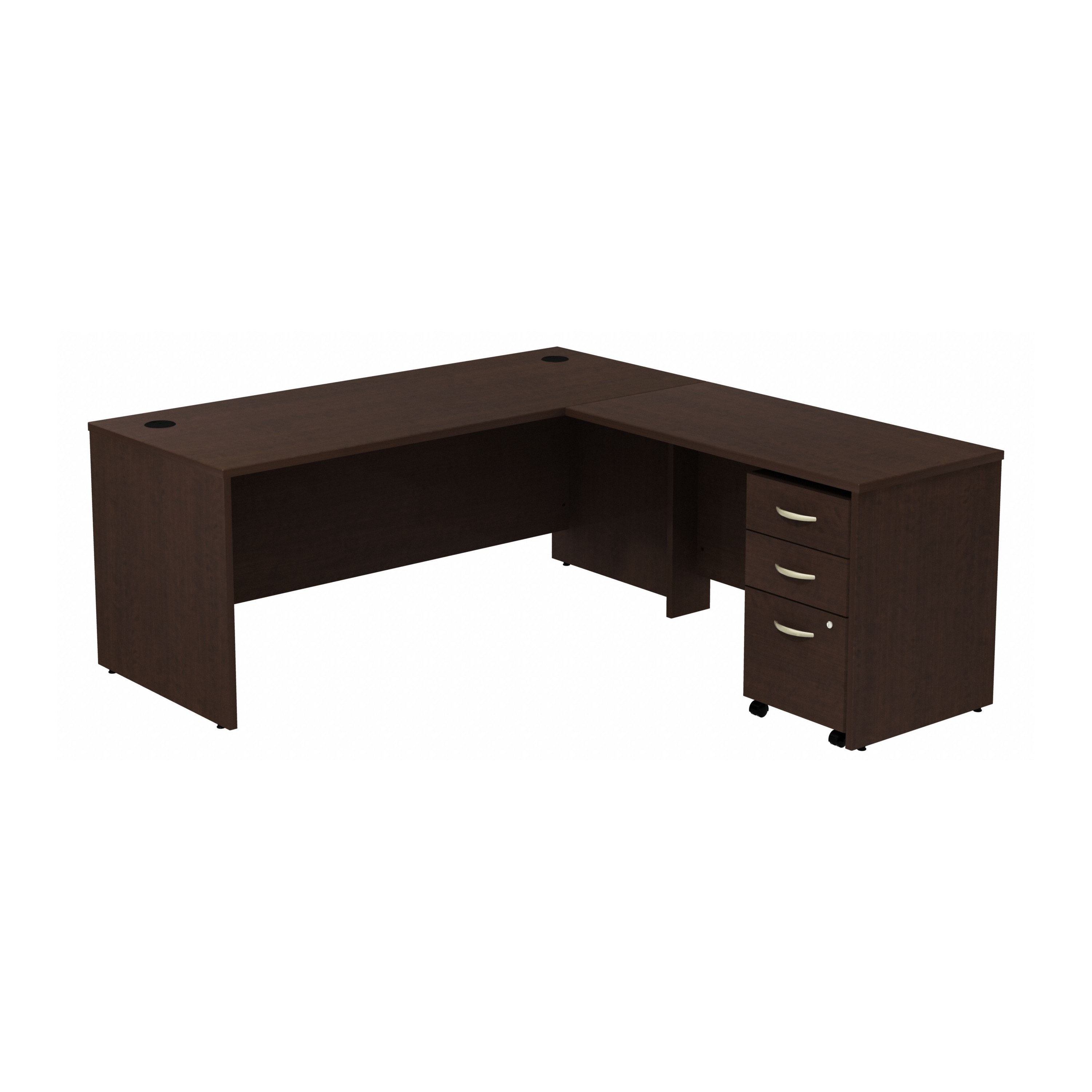 Shop Bush Business Furniture Series C 72W L Shaped Desk with 48W Return and Mobile File Cabinet 02 SRC001MRSU #color_mocha cherry