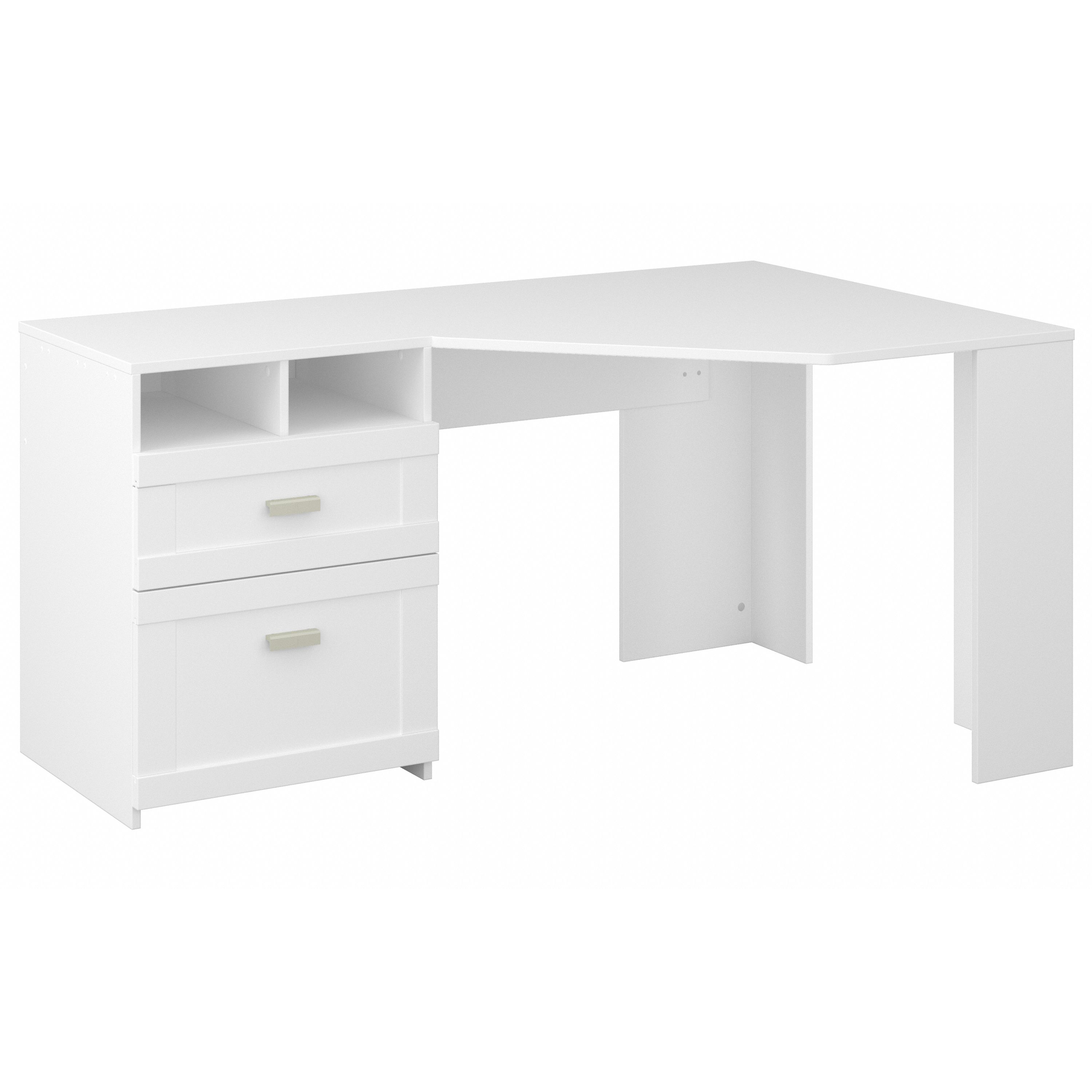 Shop Bush Furniture Wheaton 60W Reversible Corner Desk with Storage 02 MY72113-03 #color_pure white