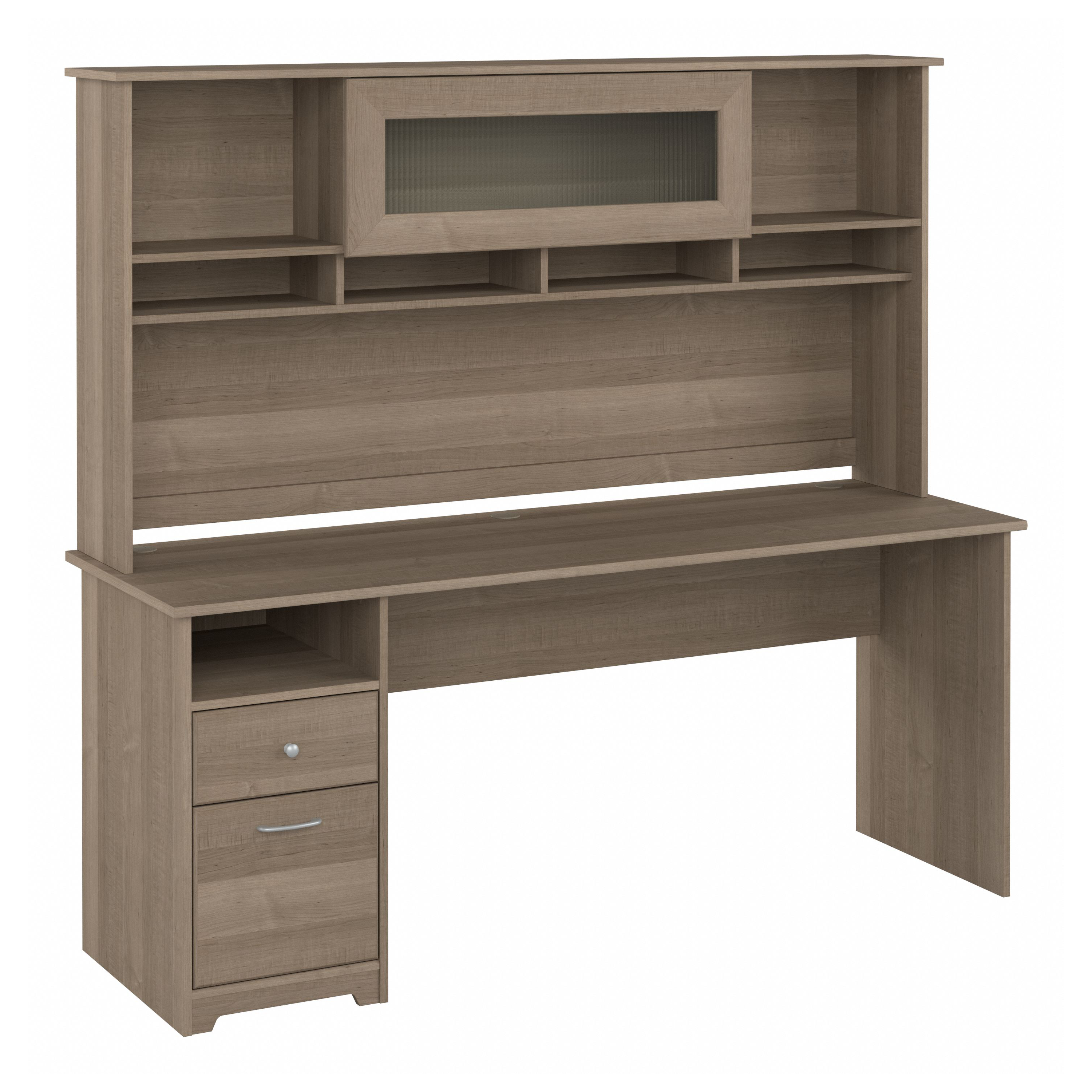 Shop Bush Furniture Cabot 72W Computer Desk with Hutch 02 CAB049AG #color_ash gray
