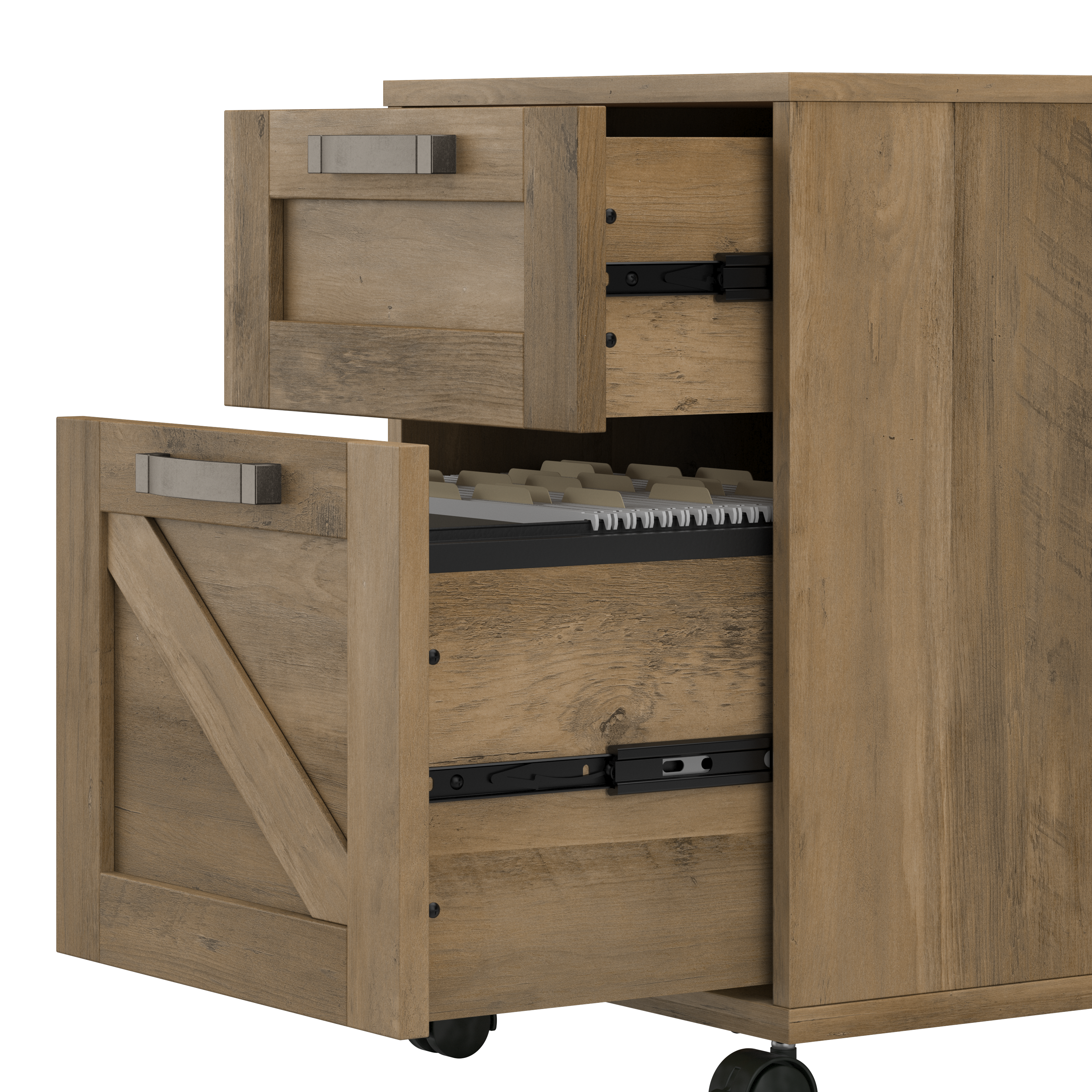 Shop Bush Furniture Knoxville 2 Drawer Mobile File Cabinet 03 CGF116RCP-03 #color_reclaimed pine