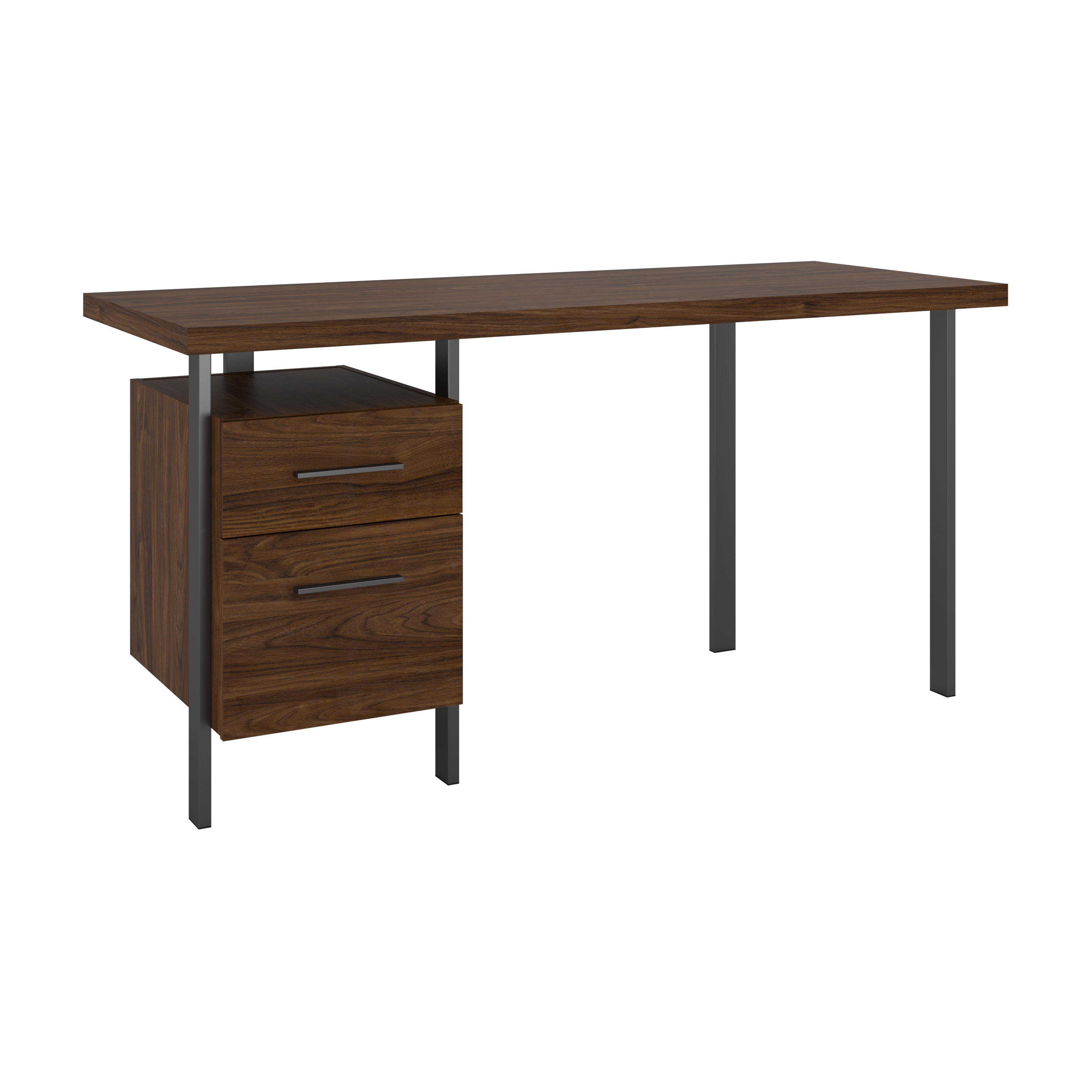 Shop Bush Furniture Architect 60W Writing Desk with Drawers 02 ACD160MW-03 #color_modern walnut