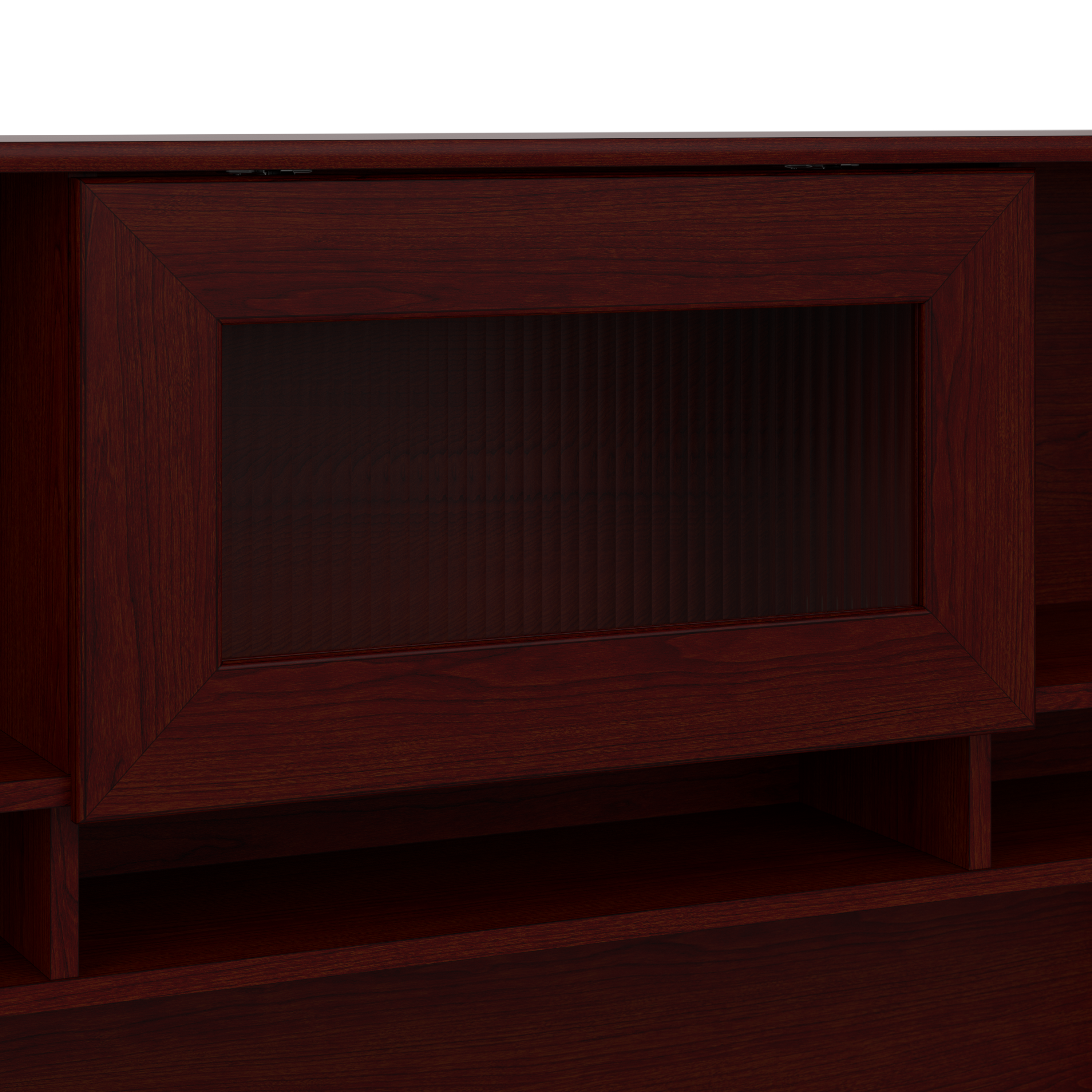 Shop Bush Furniture Cabot 60W L Shaped Computer Desk with Hutch and Drawers 04 CAB046HVC #color_harvest cherry