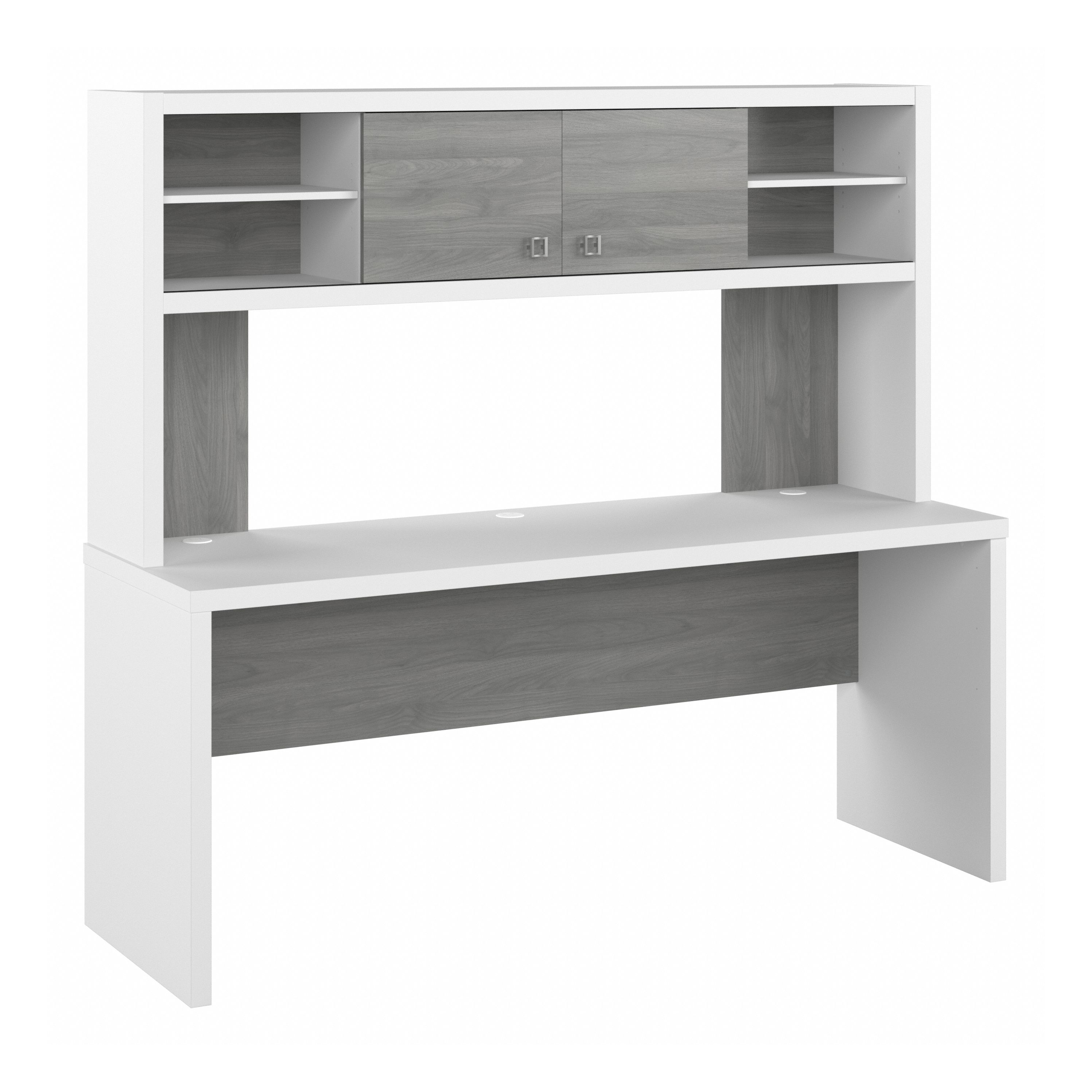 Shop Bush Business Furniture Echo 72W Computer Desk with Hutch 02 ECH056WHMG #color_pure white/modern gray