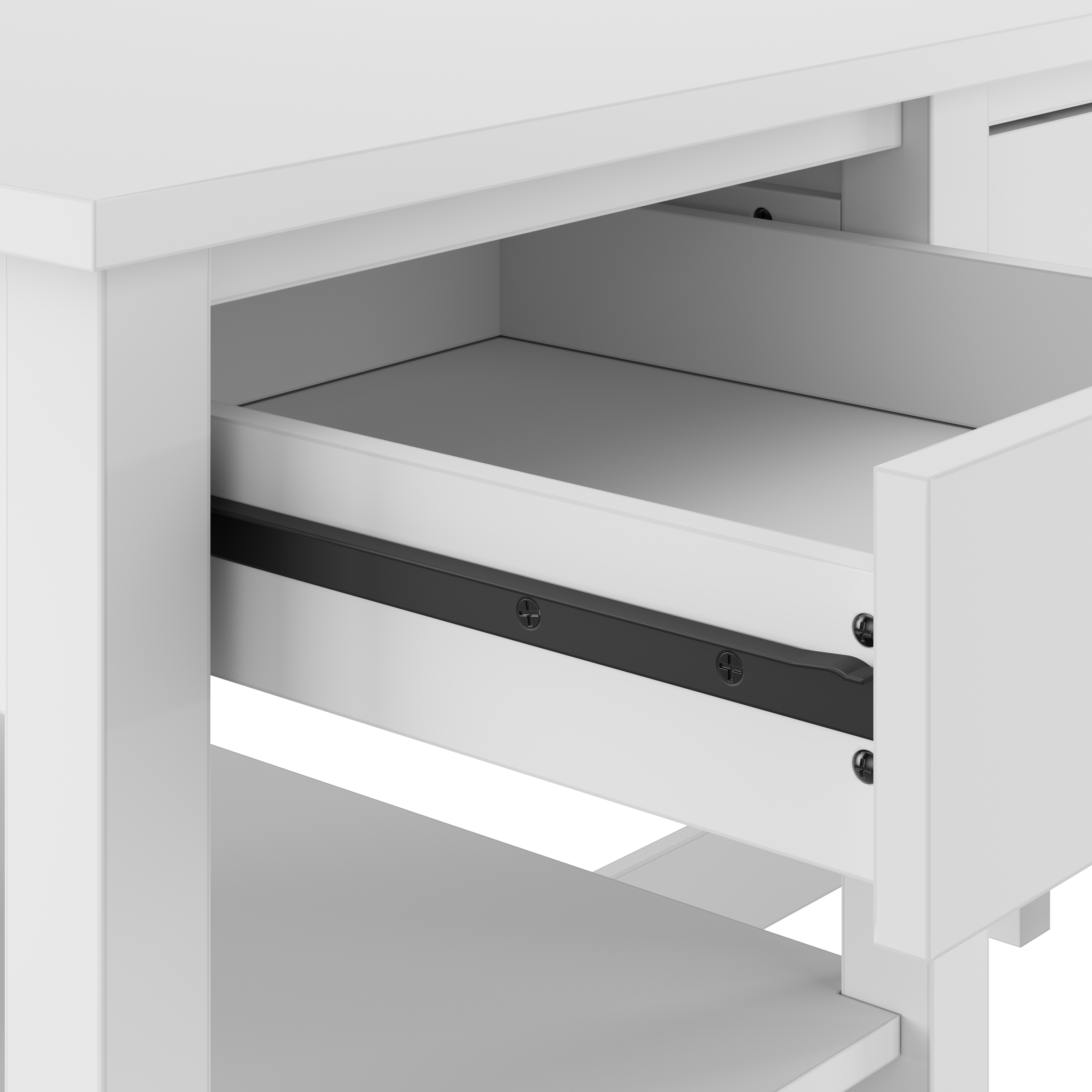 Shop Bush Furniture Broadview 60W L Shaped Computer Desk with Storage 03 BDD260WH-03 #color_pure white