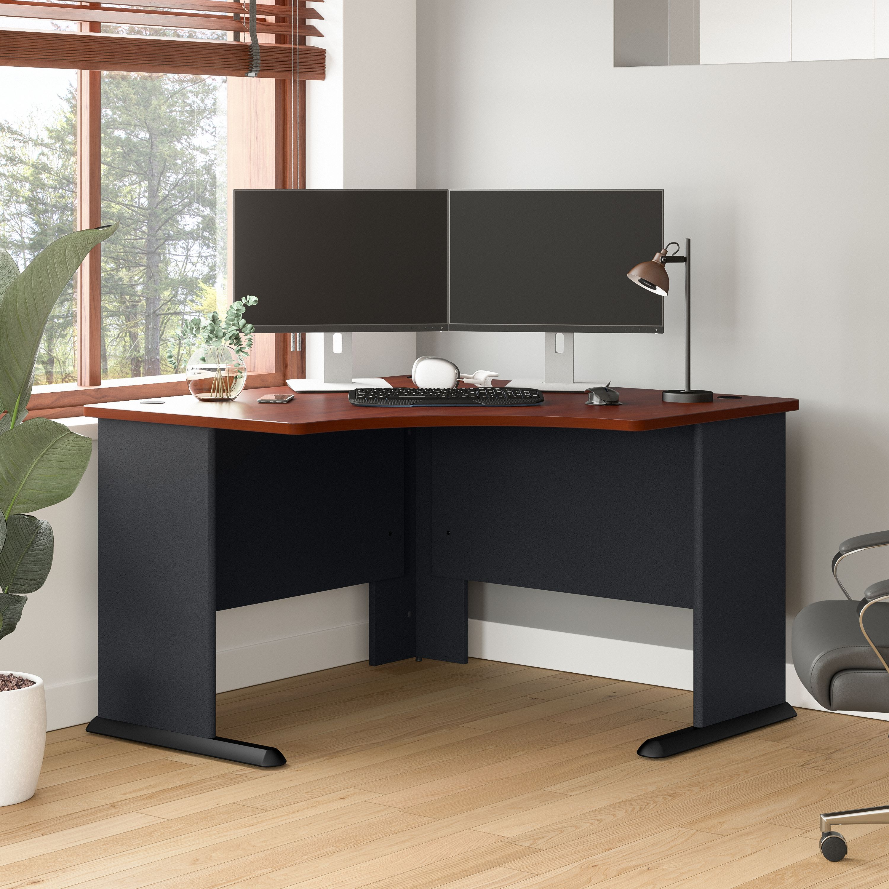 Shop Bush Business Furniture Series A 48W Corner Desk 01 WC90466A #color_hansen cherry/galaxy