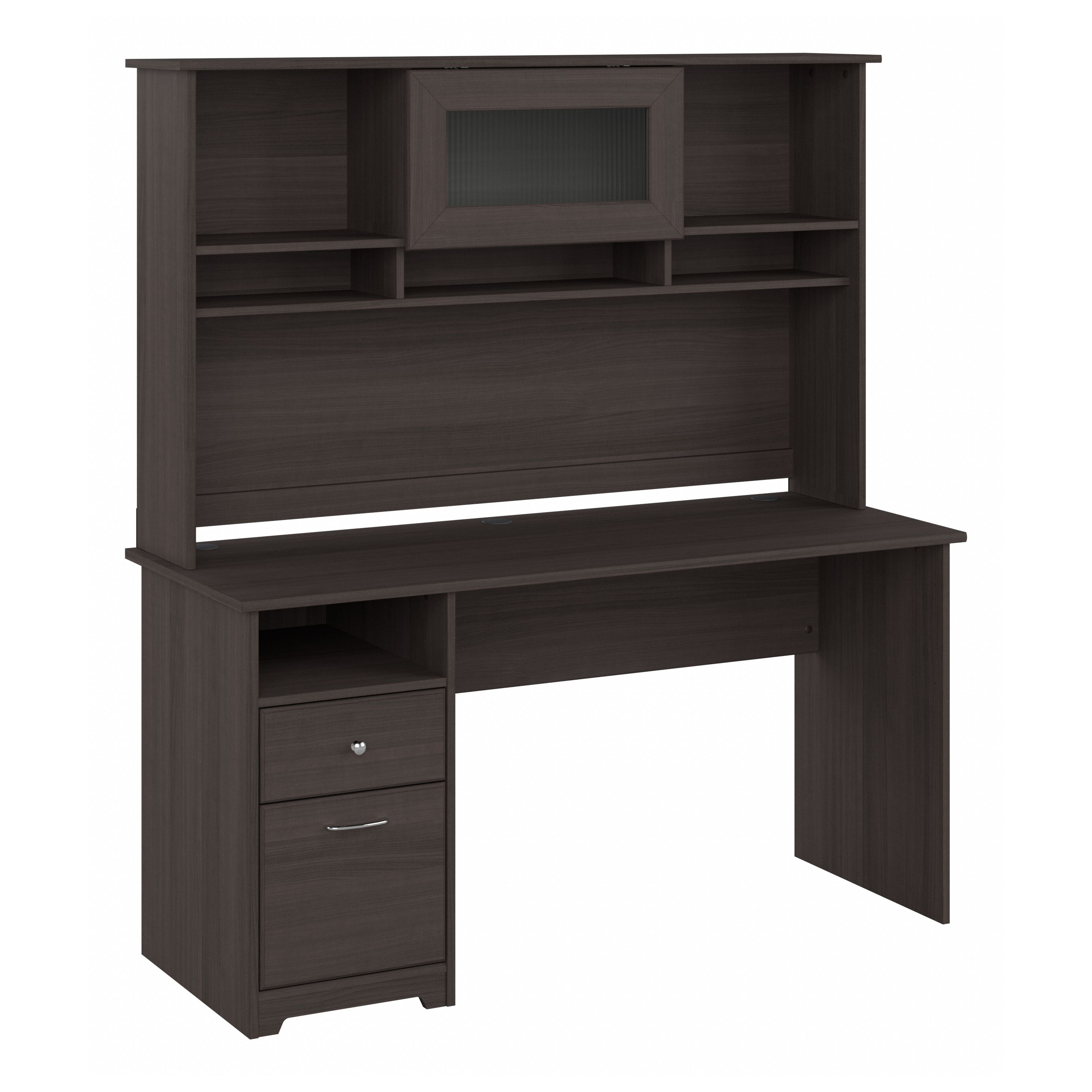 Shop Bush Furniture Cabot 60W Computer Desk with Hutch 02 CAB042HRG #color_heather gray