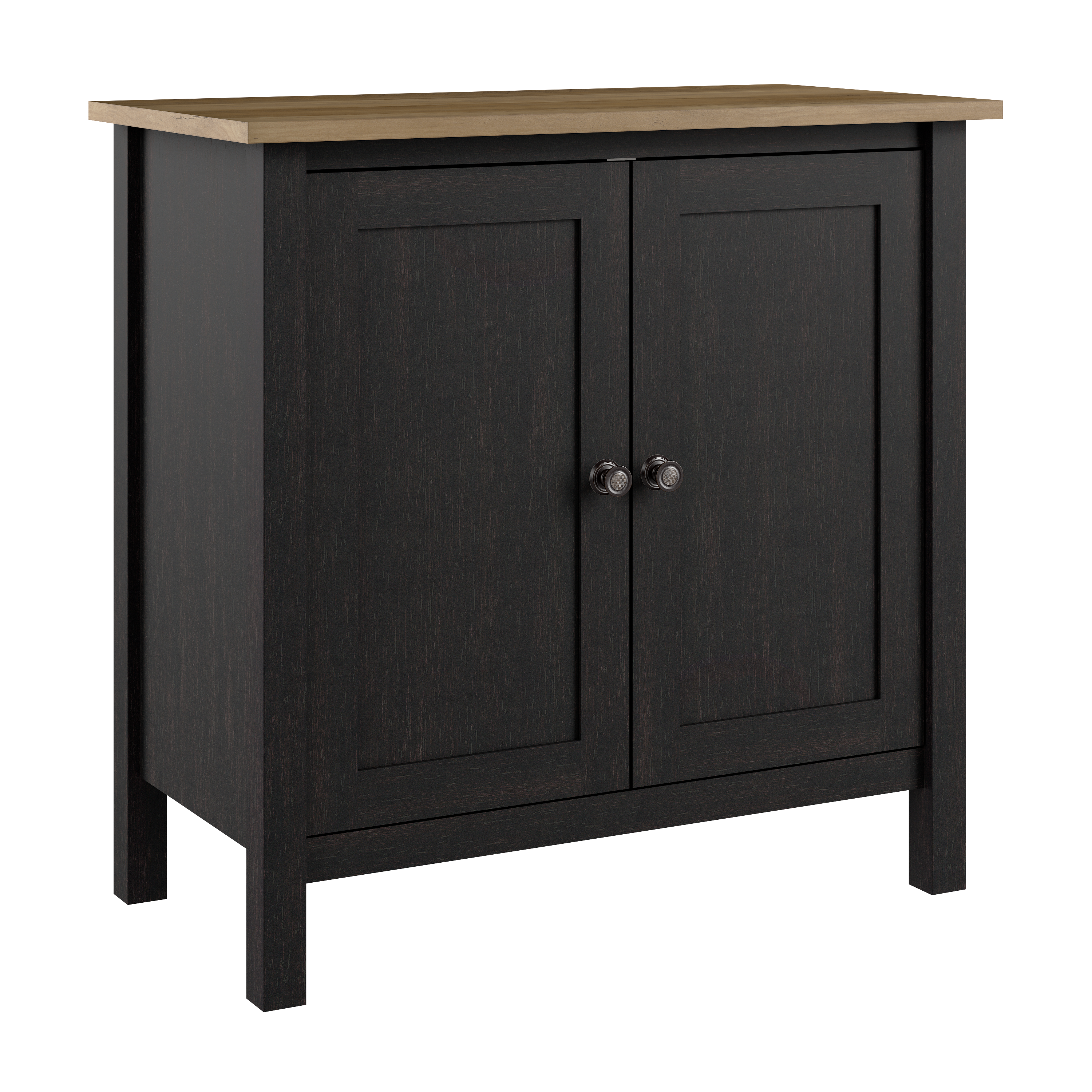 Shop Bush Furniture Mayfield Accent Storage Cabinet with Doors 02 MAS131V2P-03 #color_vintage black/reclaimed pine