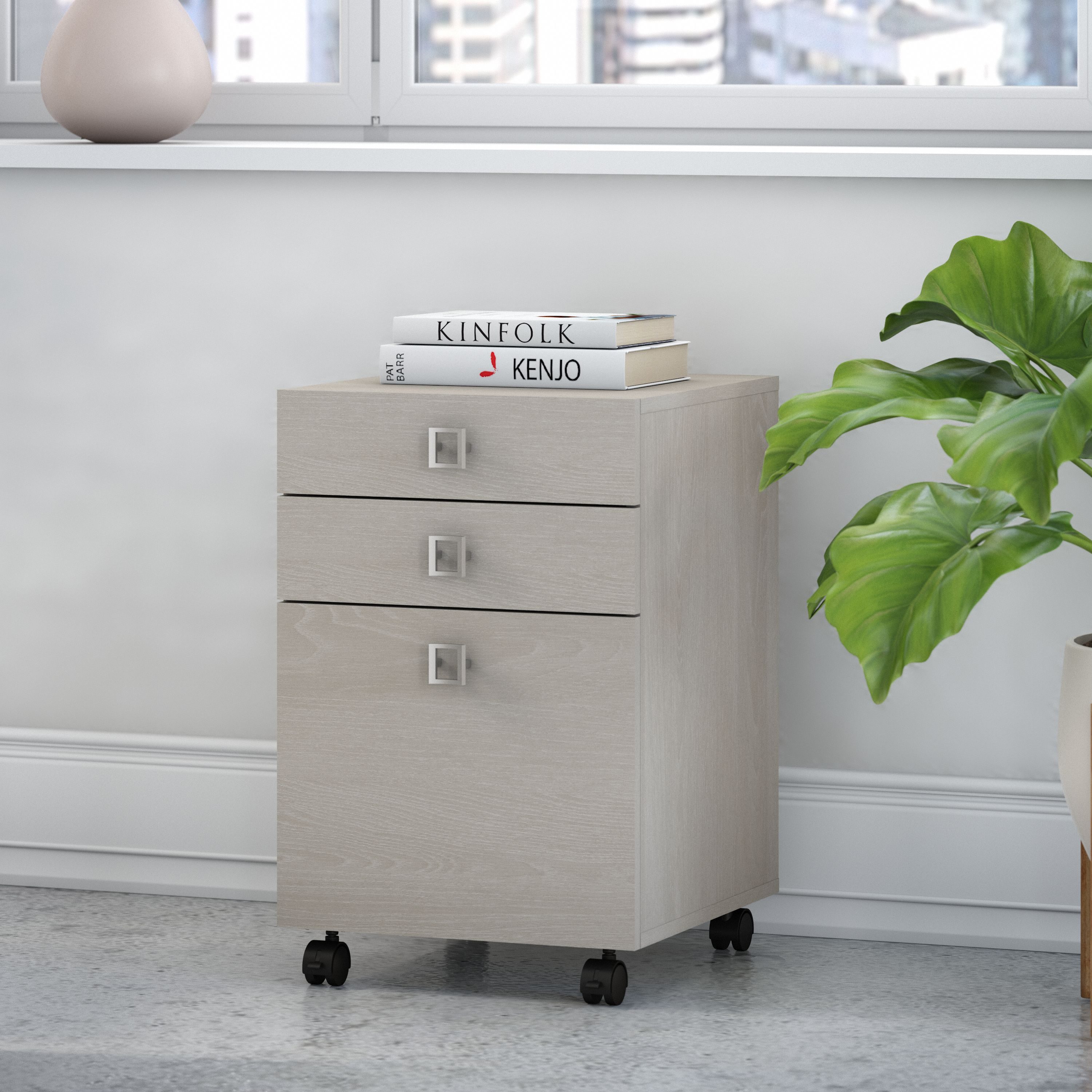 Shop Bush Business Furniture Echo 3 Drawer Mobile File Cabinet 01 KI60201-03 #color_gray sand