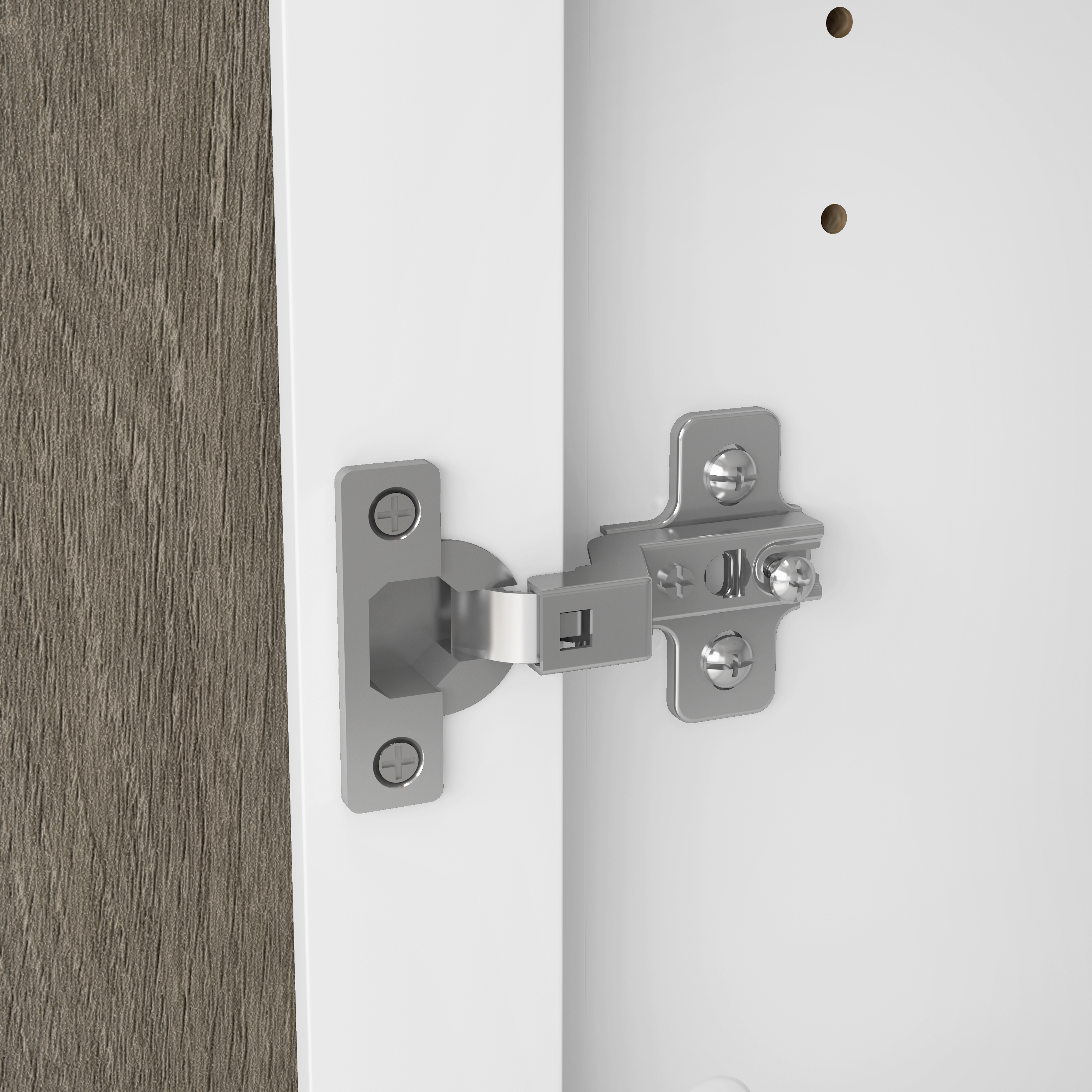 Shop Bush Furniture Key West Tall Bathroom Cabinet with Doors and Shelves 04 KWS266G2W-Z1 #color_shiplap gray/pure white