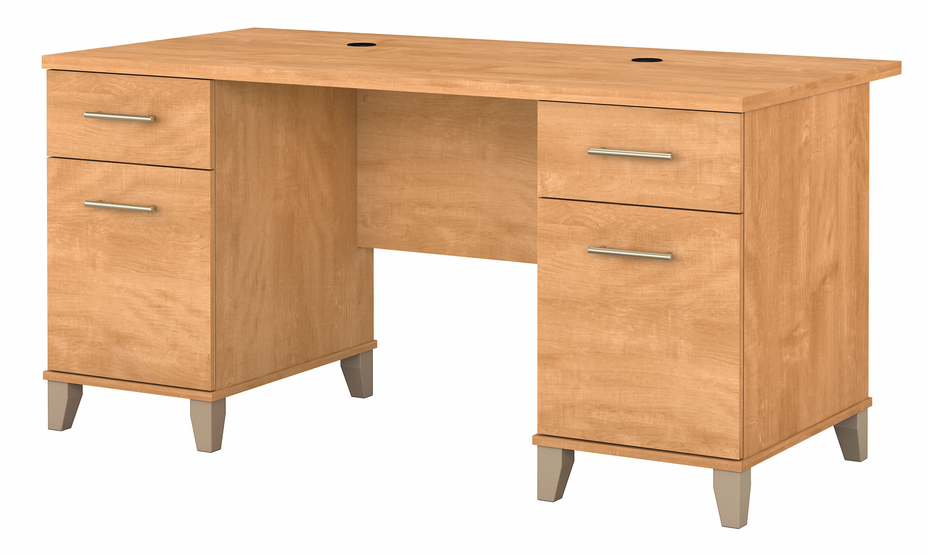 Shop Bush Furniture Somerset 60W Office Desk with Drawers 02 WC81428K #color_maple cross