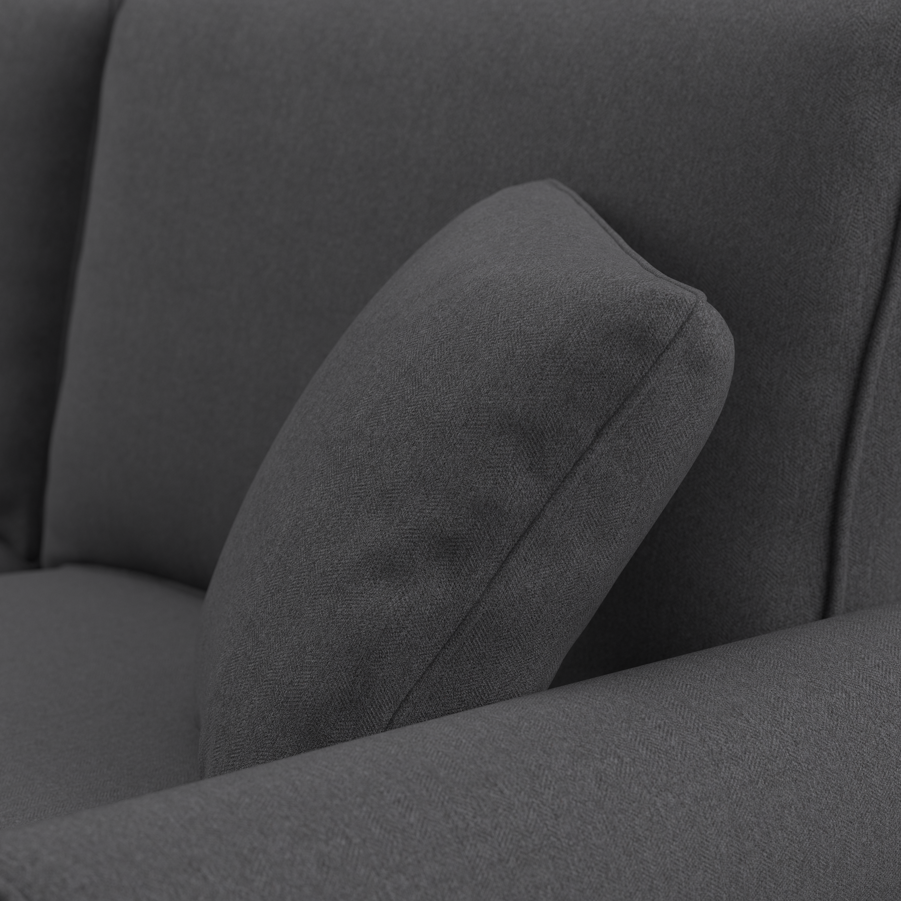 Shop Bush Furniture Hudson 125W U Shaped Sectional Couch 03 HDY123BCGH-03K #color_charcoal gray herringbone fabr