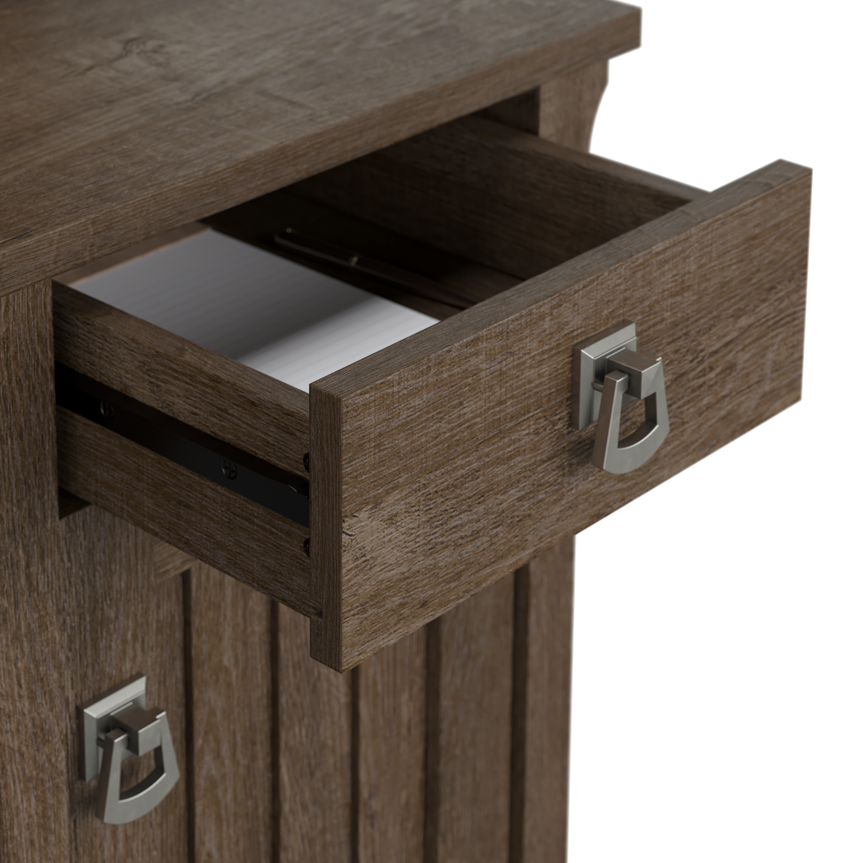 Shop Bush Furniture Salinas 60W L Shaped Desk with Hutch 03 SAL004ABR #color_ash brown