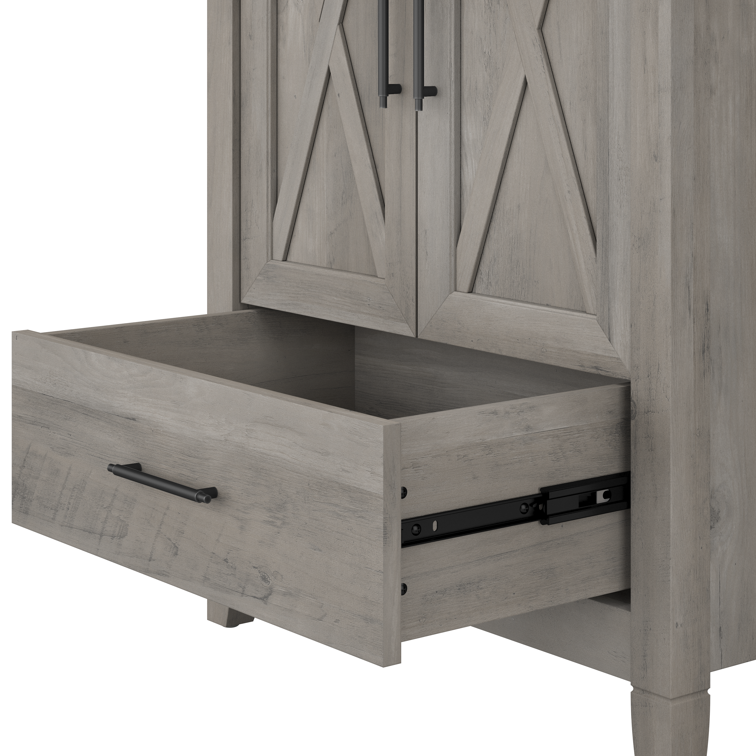 Shop Bush Furniture Key West 64W Double Vanity Set with Sinks and Medicine Cabinets 05 KWS042DG #color_driftwood gray