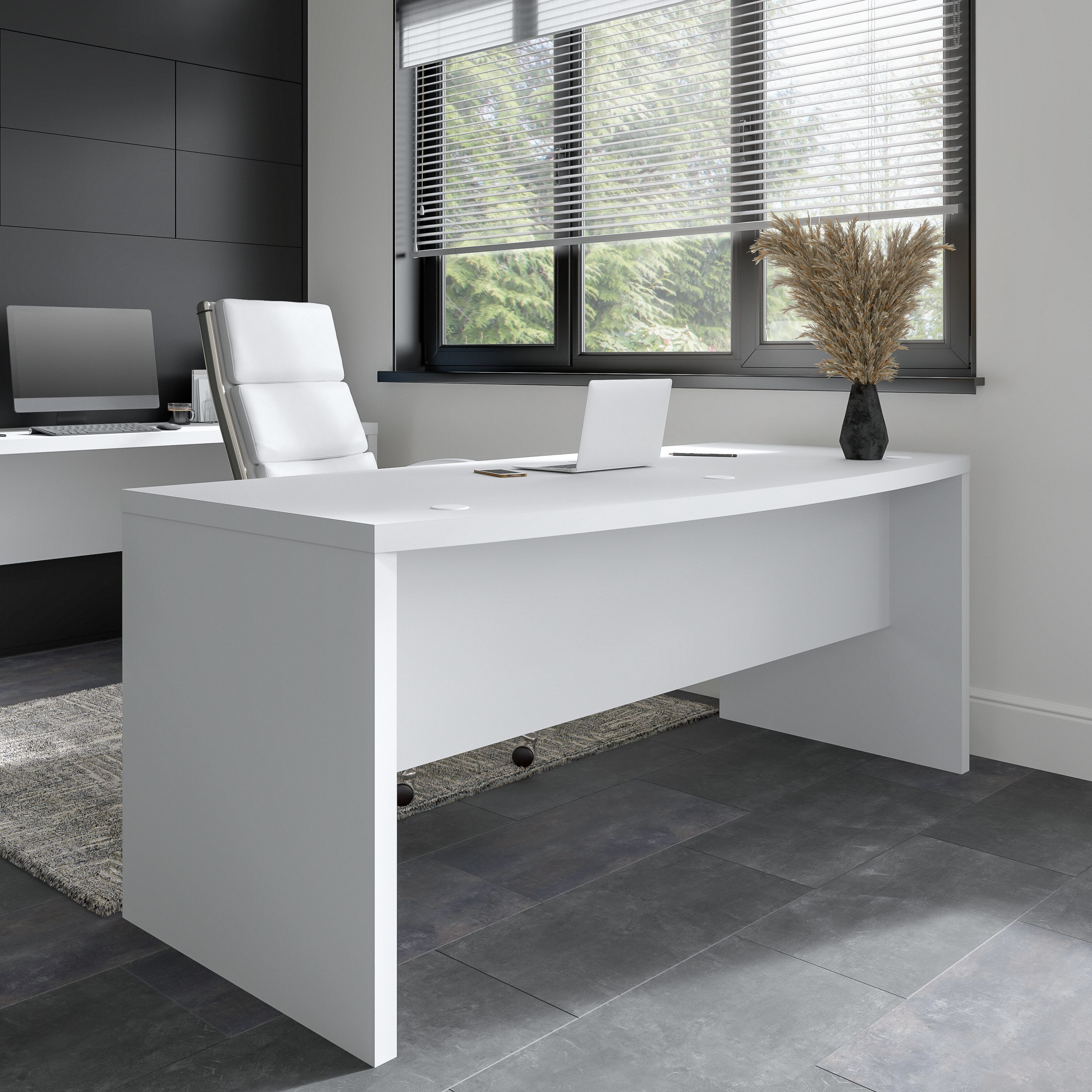 Shop Bush Business Furniture Echo 72W Bow Front Desk 01 KI60109-03 #color_pure white