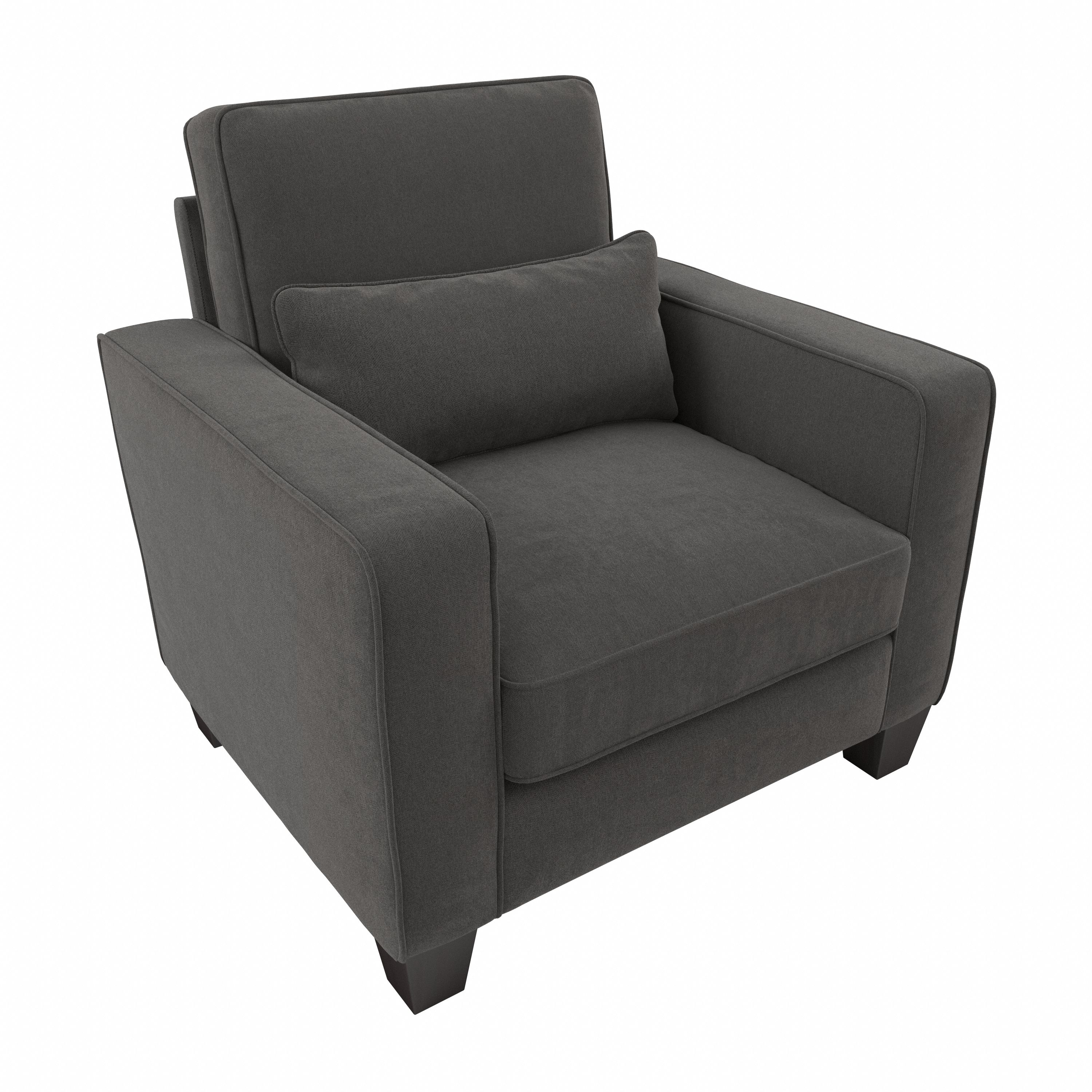 Shop Bush Furniture Stockton Accent Chair with Arms 02 SNK36SCGH-03 #color_charcoal gray herringbone fabr