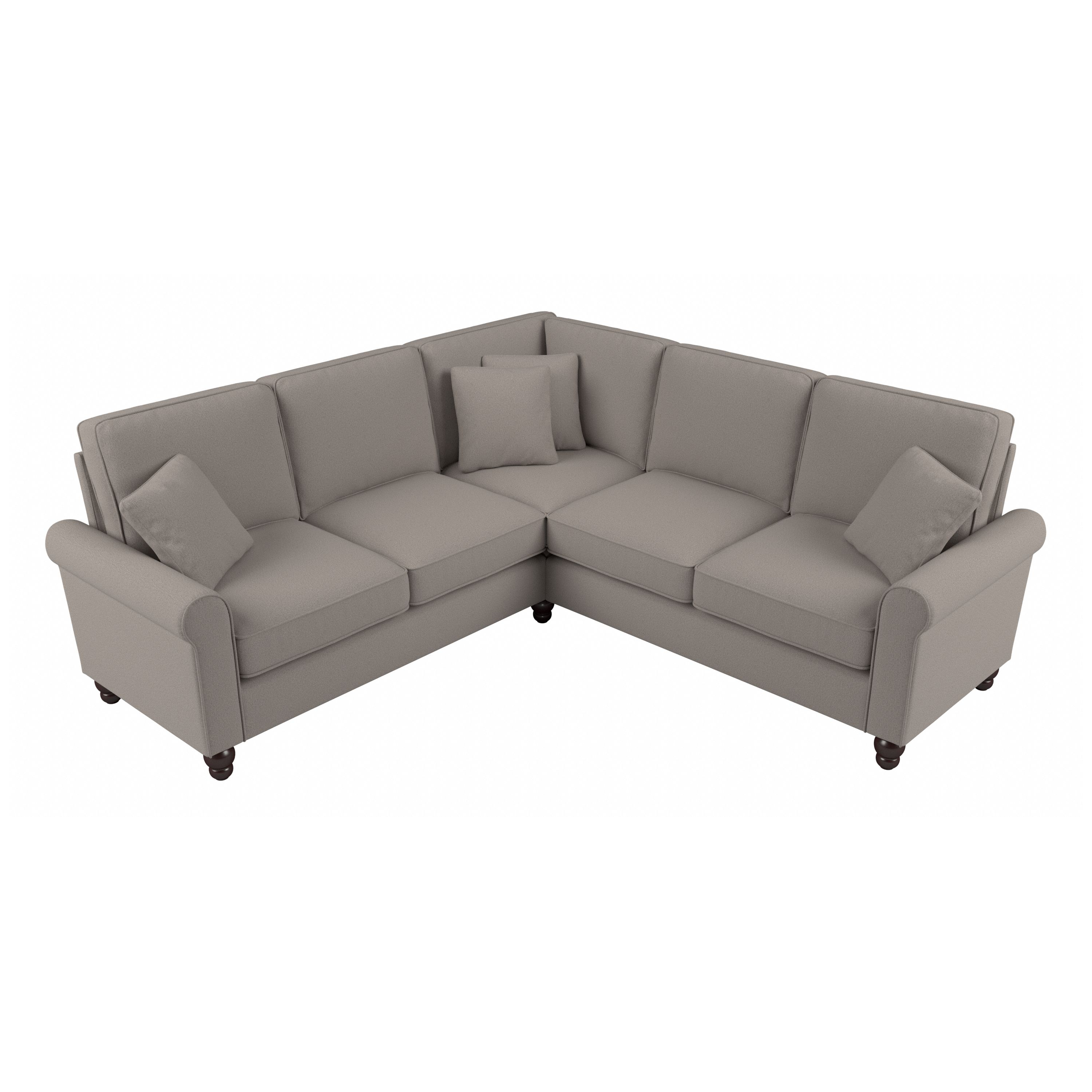 Shop Bush Furniture Hudson 87W L Shaped Sectional Couch 02 HDY86BBGH-03K #color_beige herringbone fabric
