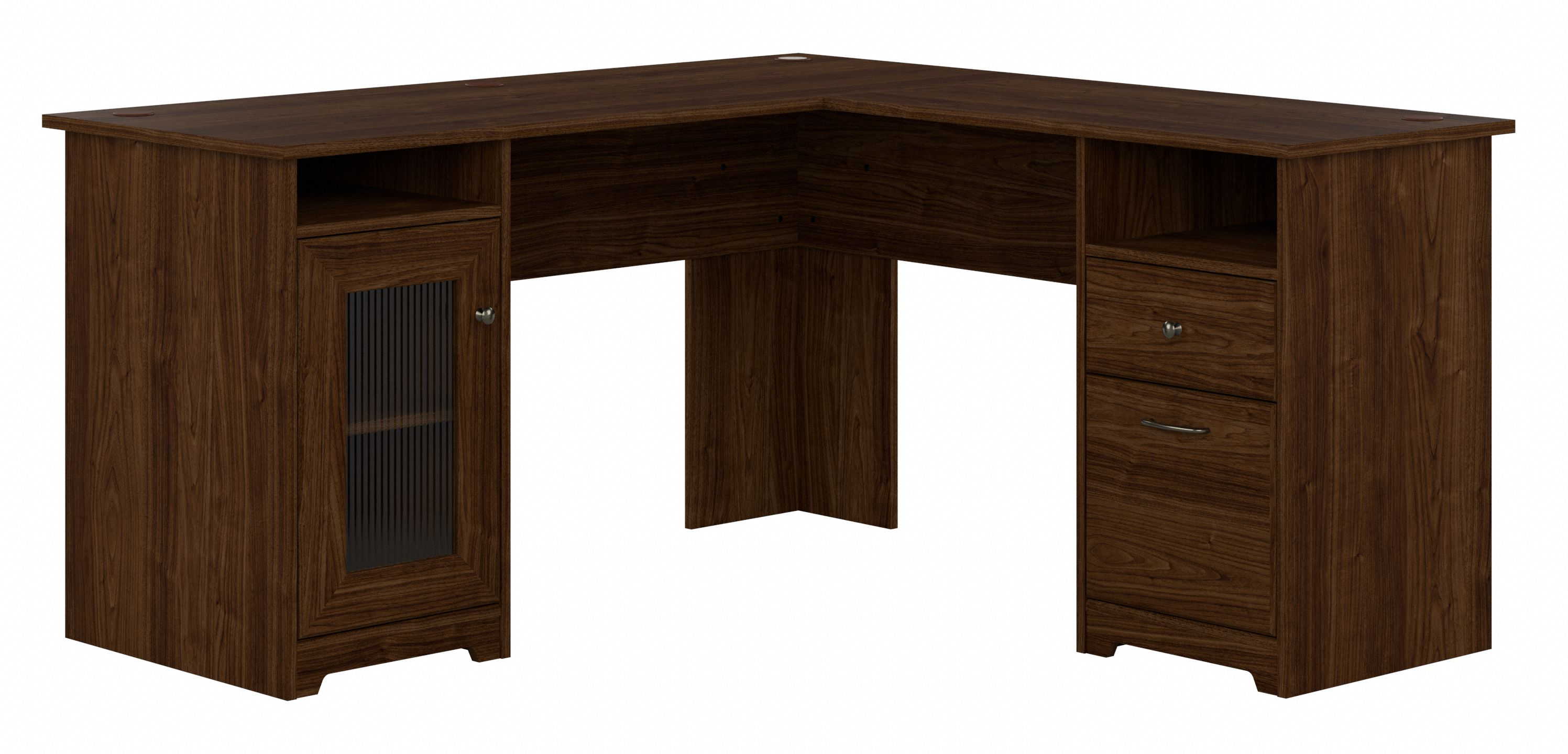 Shop Bush Furniture Cabot 60W L Shaped Computer Desk with Storage 02 WC31030K #color_modern walnut