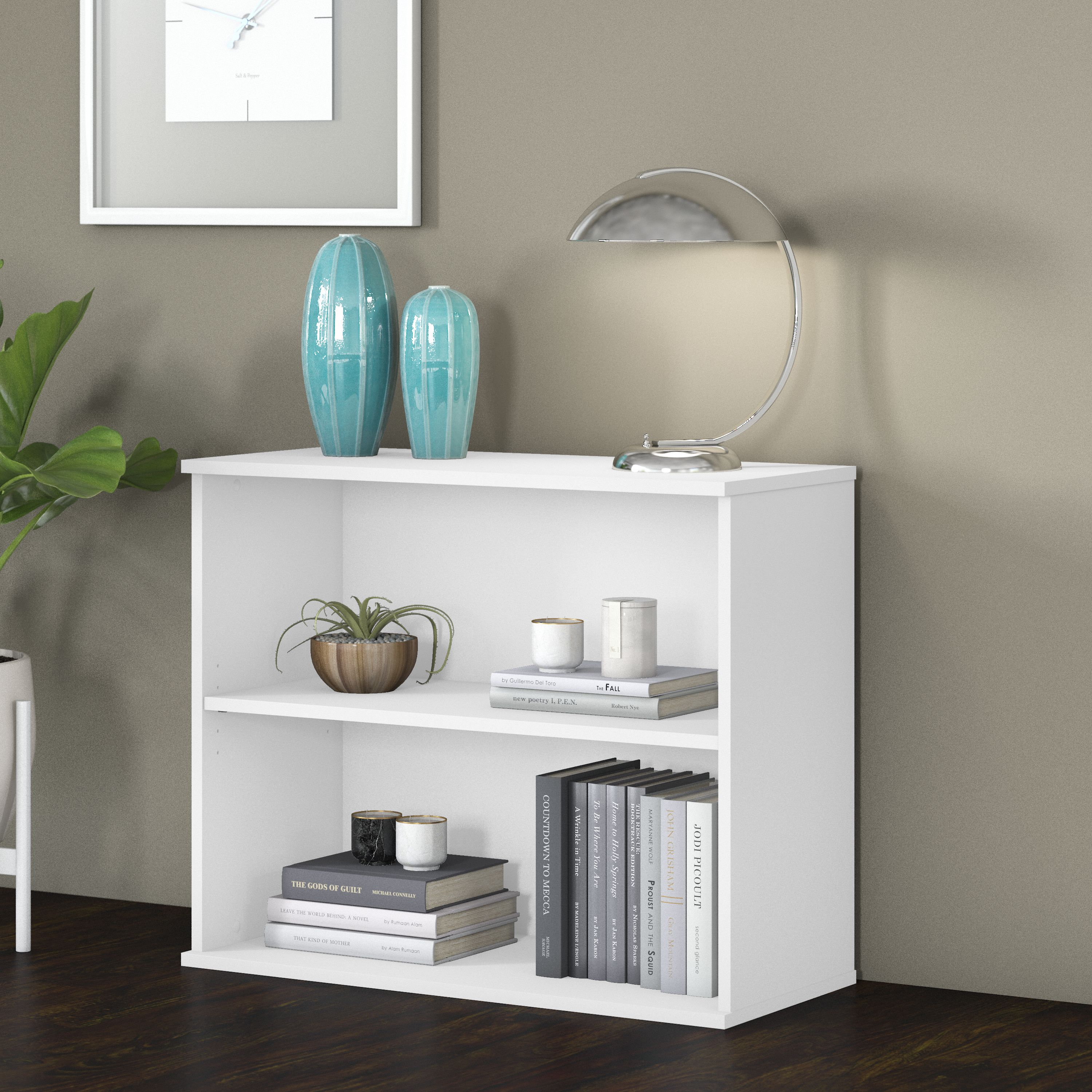 Shop Bush Business Furniture Small 2 Shelf Bookcase 01 BK3036WH #color_white