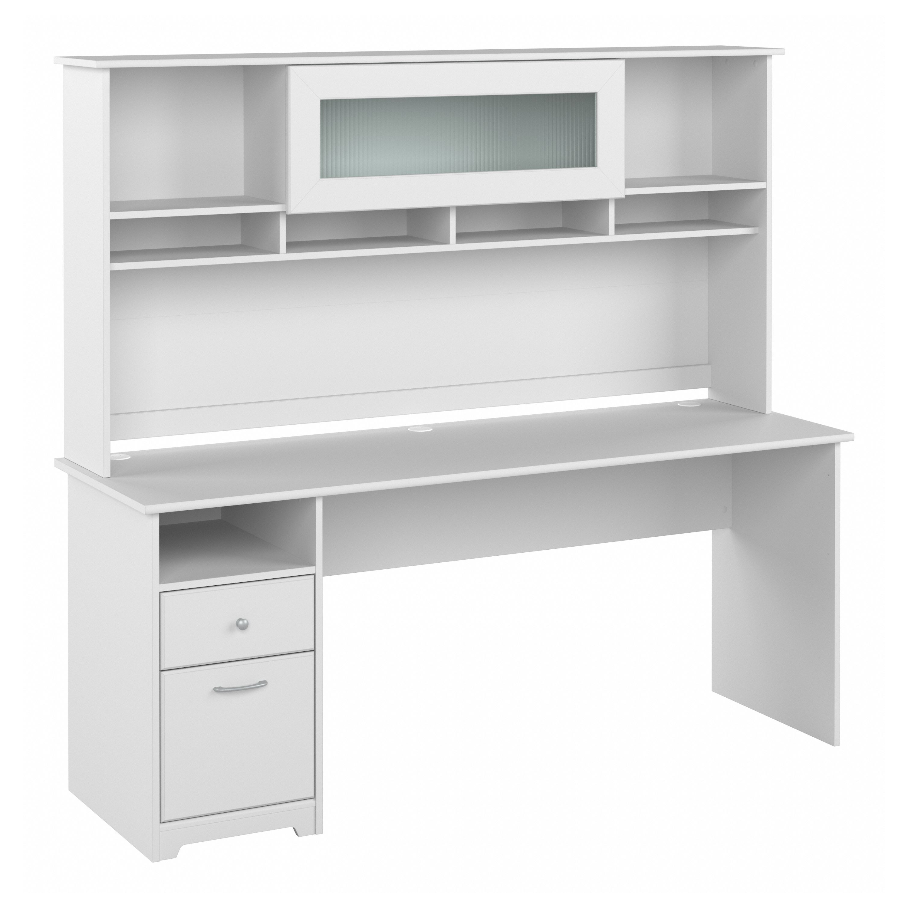 Shop Bush Furniture Cabot 72W Computer Desk with Hutch 02 CAB049WHN #color_white